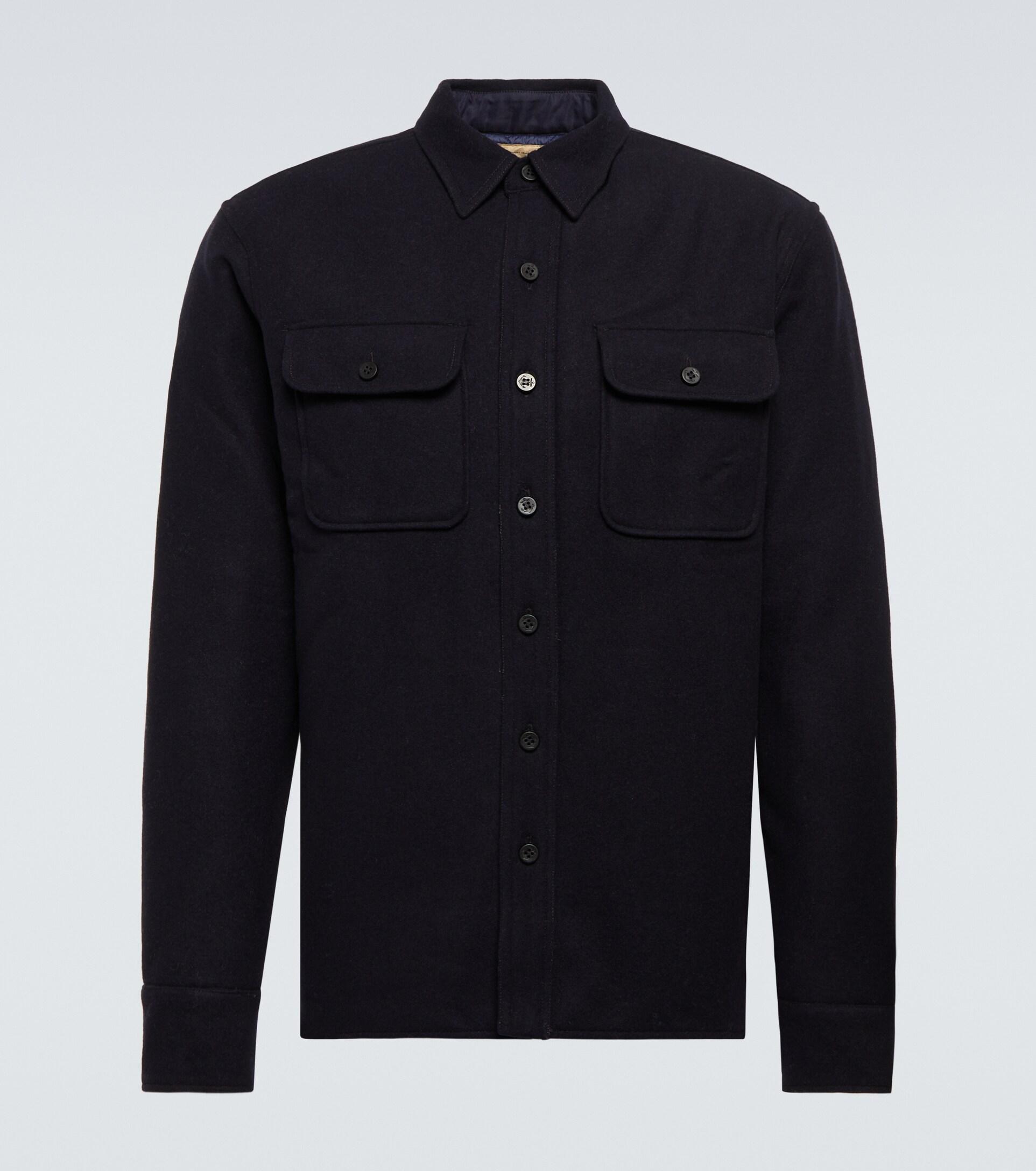 RRL Endurance Wool Shirt in Blue for Men Lyst