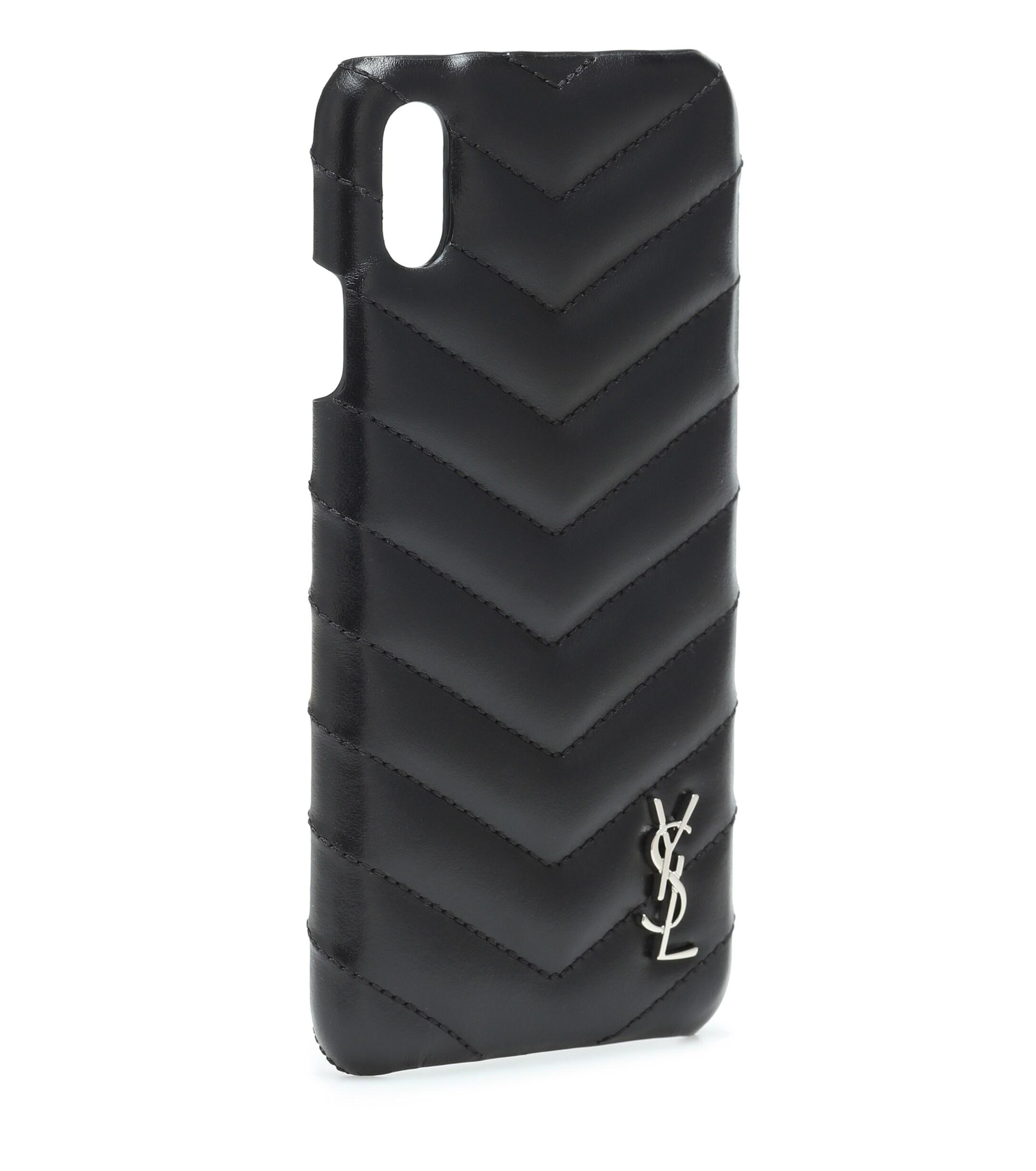 Saint Laurent Ysl-monogram Quilted-leather Iphone® Xs Case in Black | Lyst