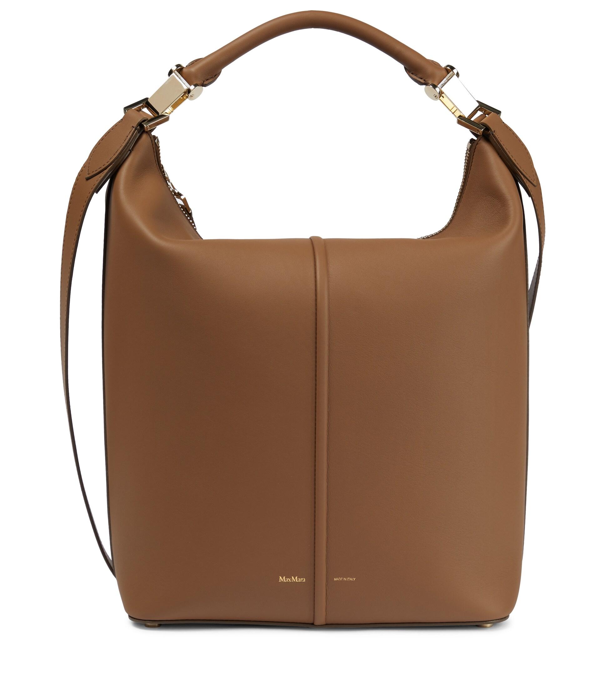 Max Mara Jean Leather Shoulder Bag in Brown | Lyst