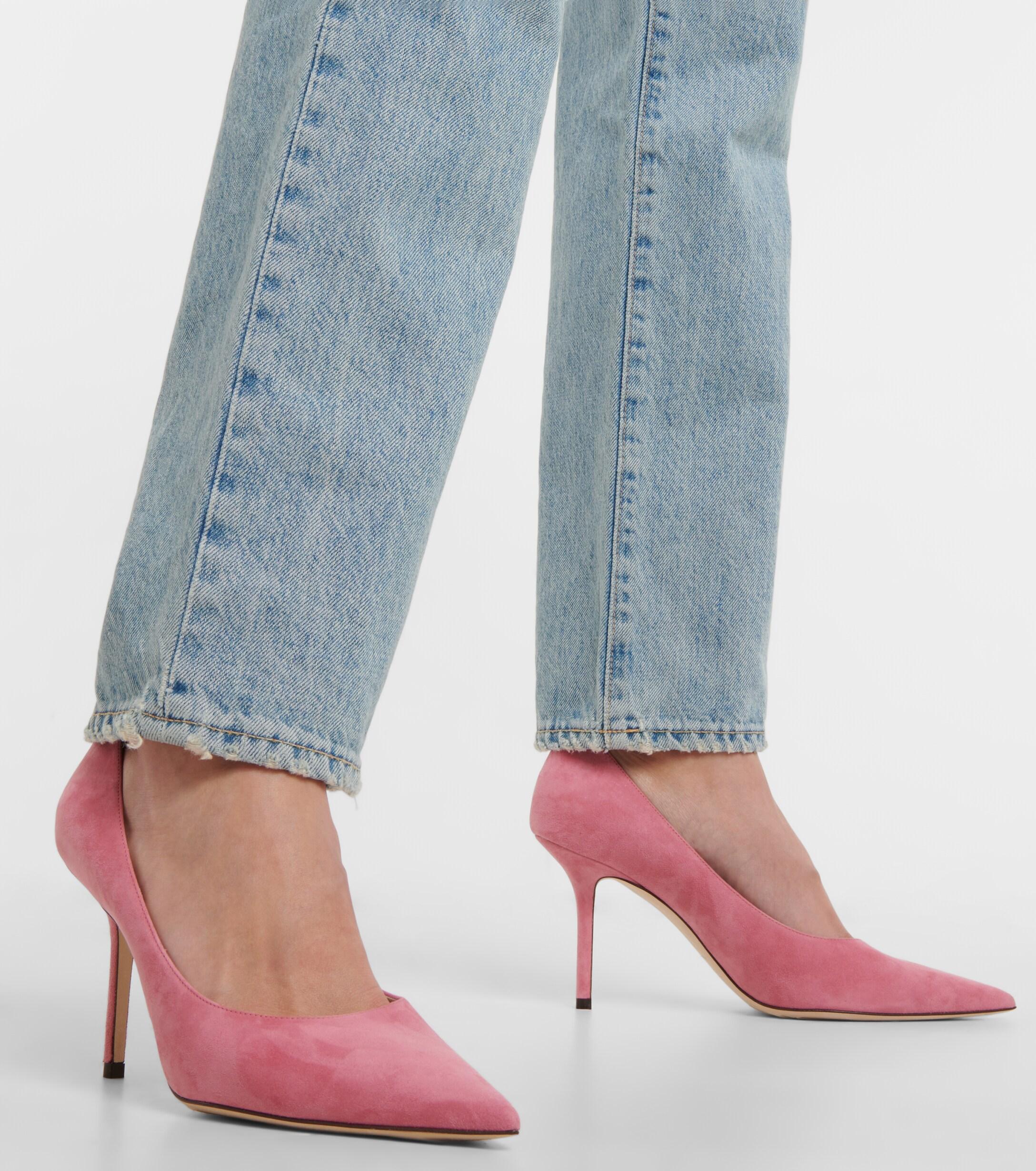 Jimmy Choo Love 85 Suede Pumps in Pink 