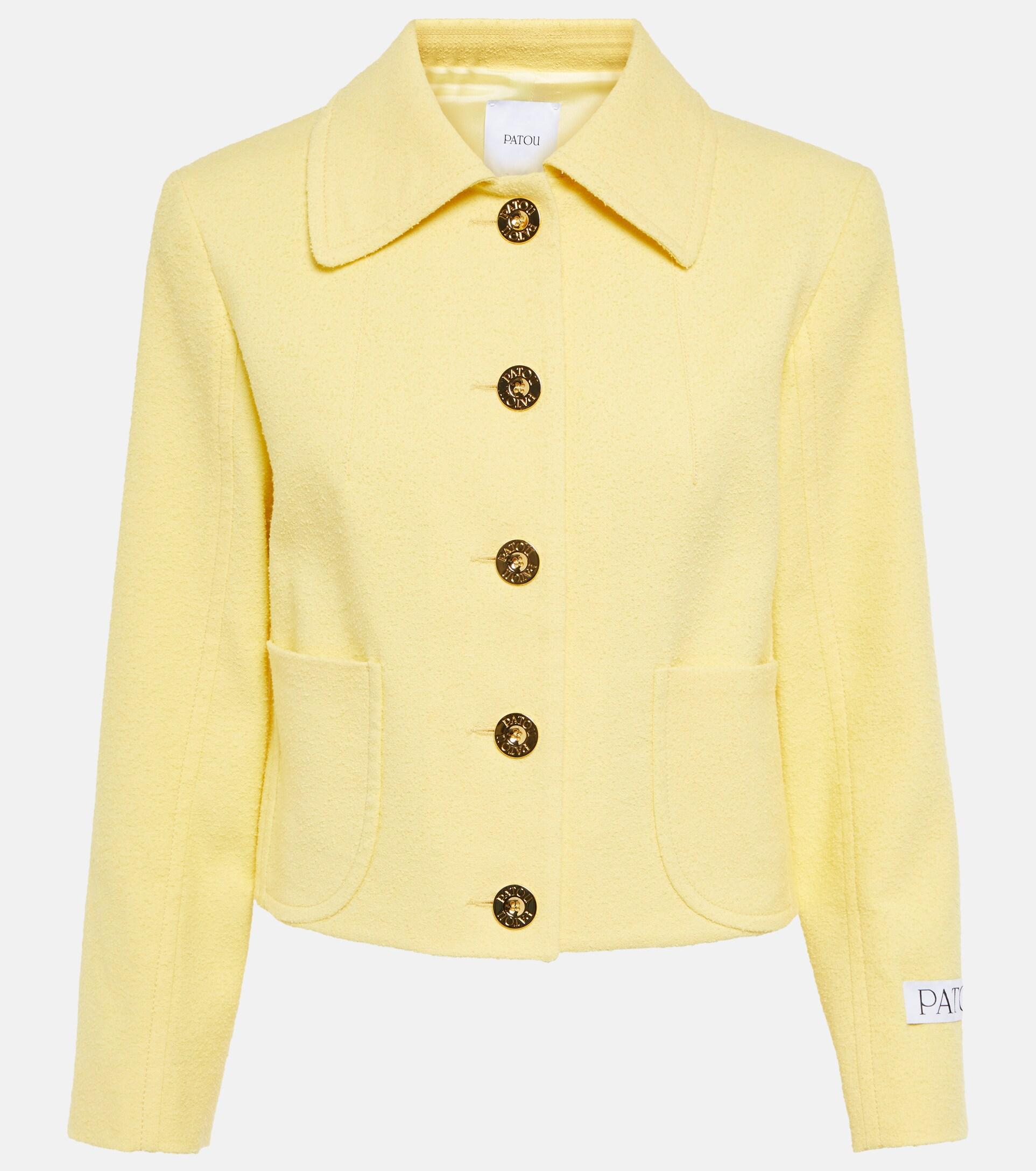 Patou Tweed Jacket in Yellow | Lyst