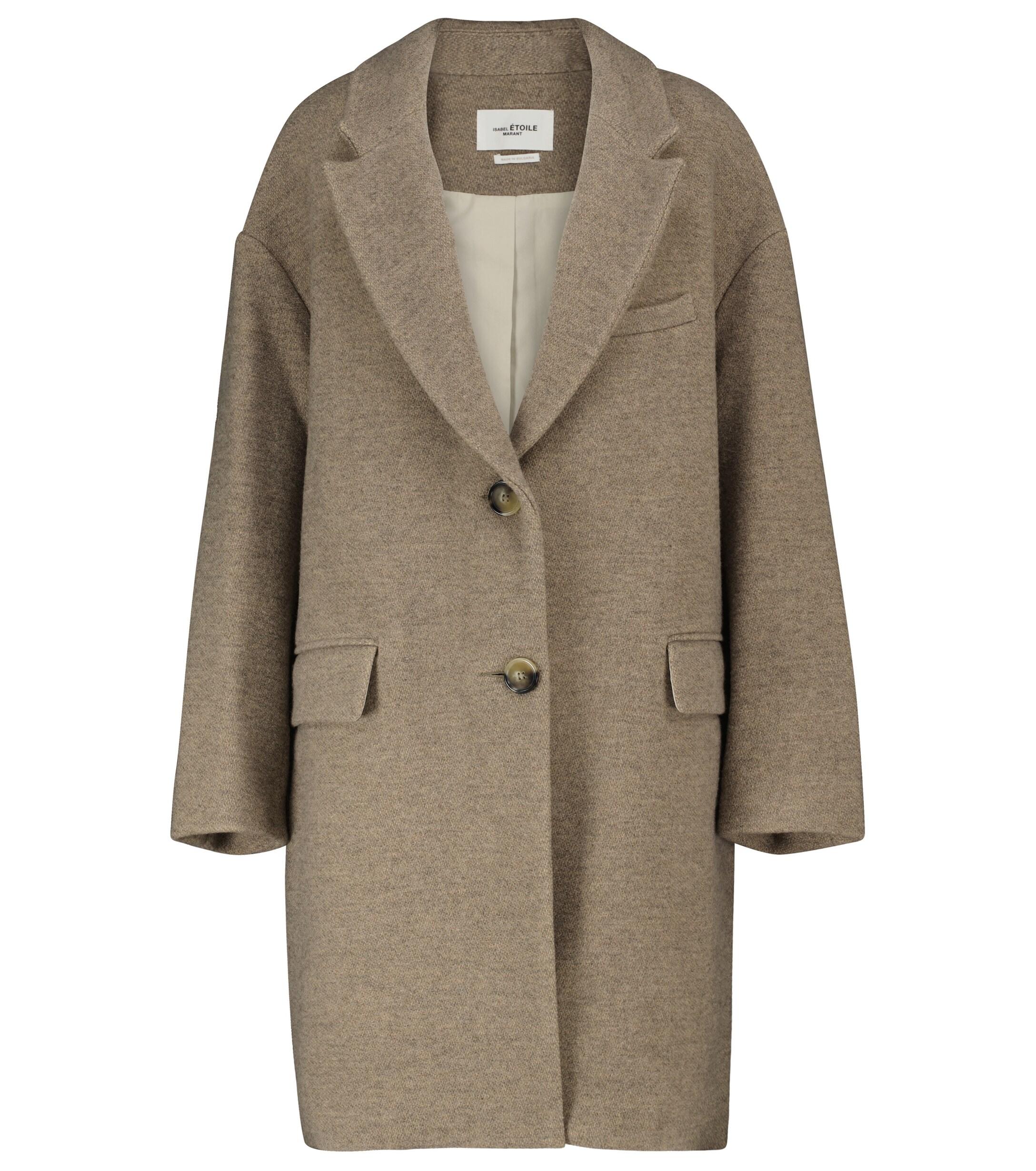 Étoile Isabel Marant Limiza Wool-blend Tweed Coat in Beige (Natural) - Lyst