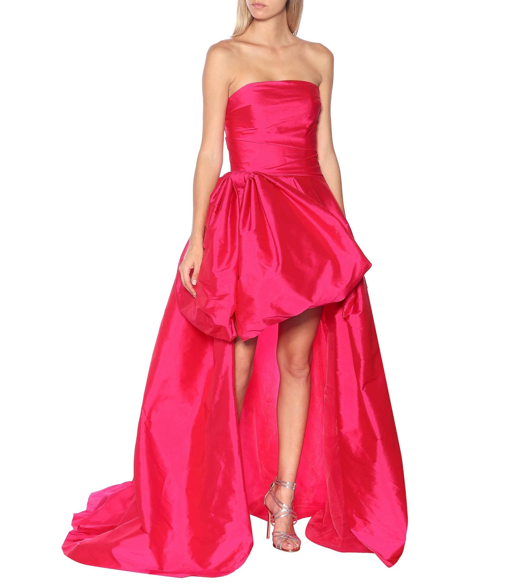 Monique Lhuillier High-low Taffeta Gown in Pink - Lyst