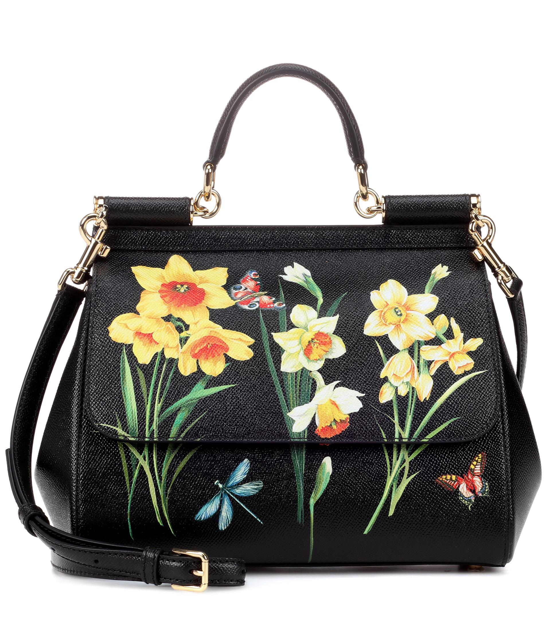 Dolce & Gabbana Sicily Medium Leather Shoulder Bag in Black - Lyst