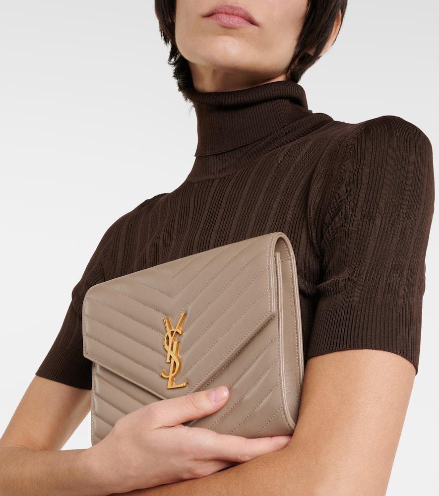 Saint Laurent Cassandre Matelasse Leather Pouch in Natural Lyst