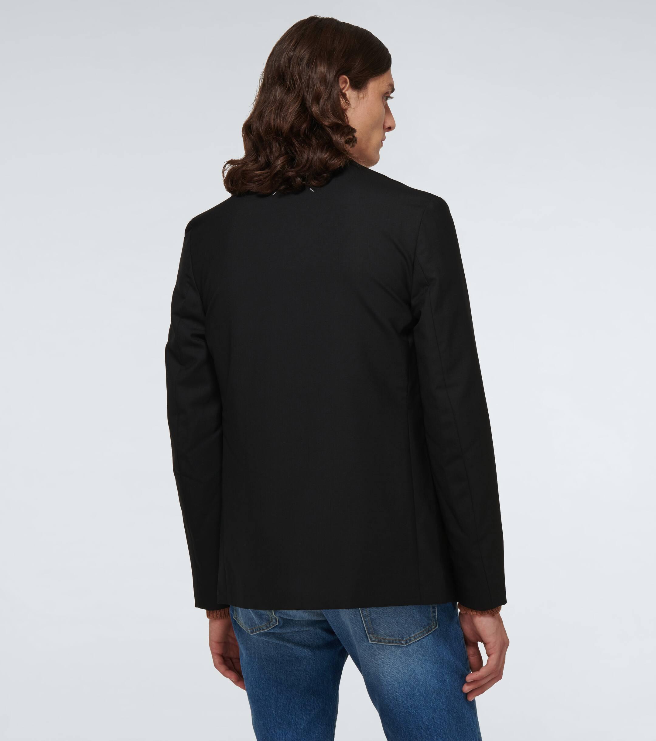 Long on sale collarless blazer