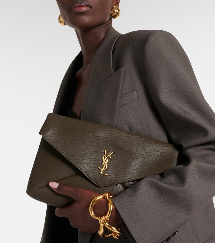 Saint laurent uptown leather envelope pouch hotsell