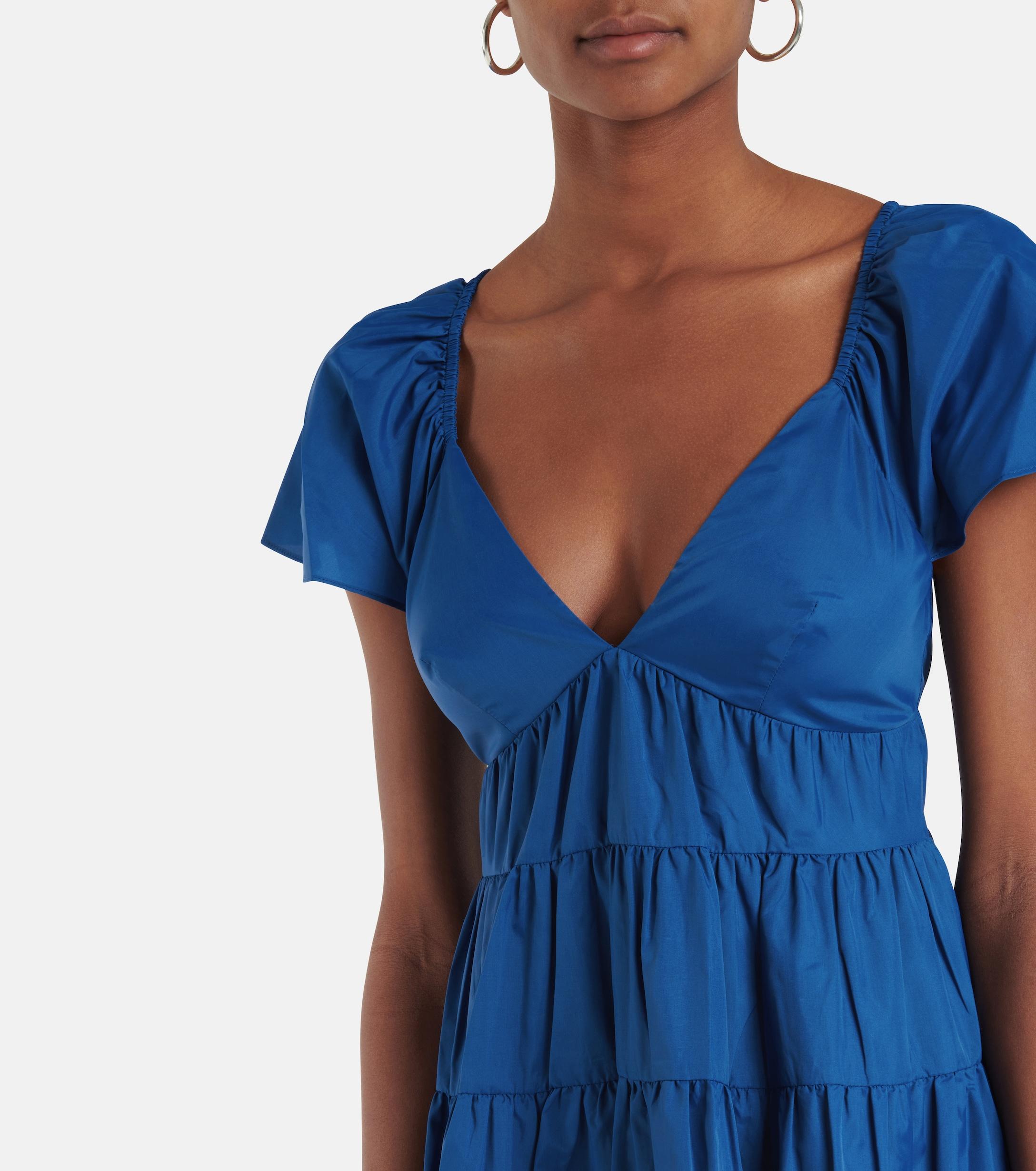 STAUD Corsica Tiered Taffeta Minidress 