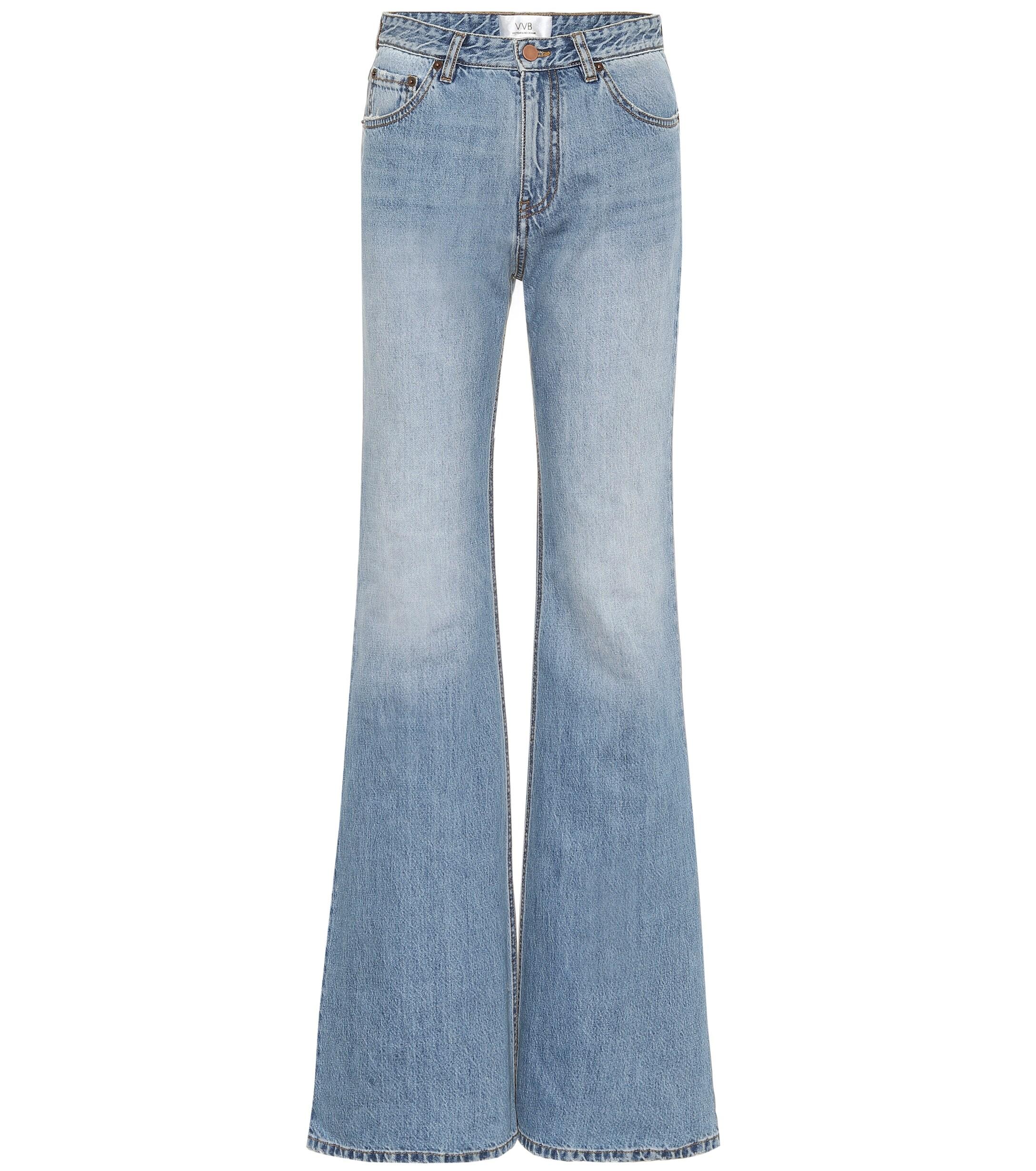 Victoria, Victoria Beckham Denim High-rise Flared Jeans in Blue - Lyst