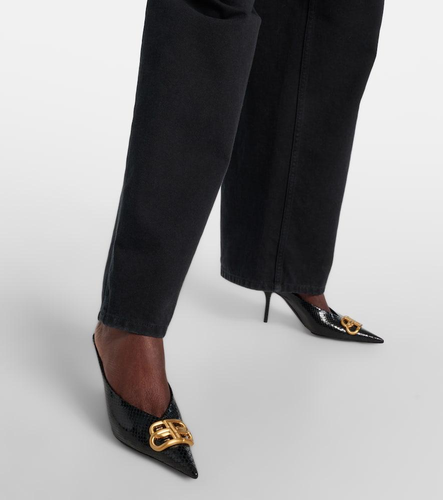 Balenciaga Square Knife Bb 80 Leather Mules in Black | Lyst UK