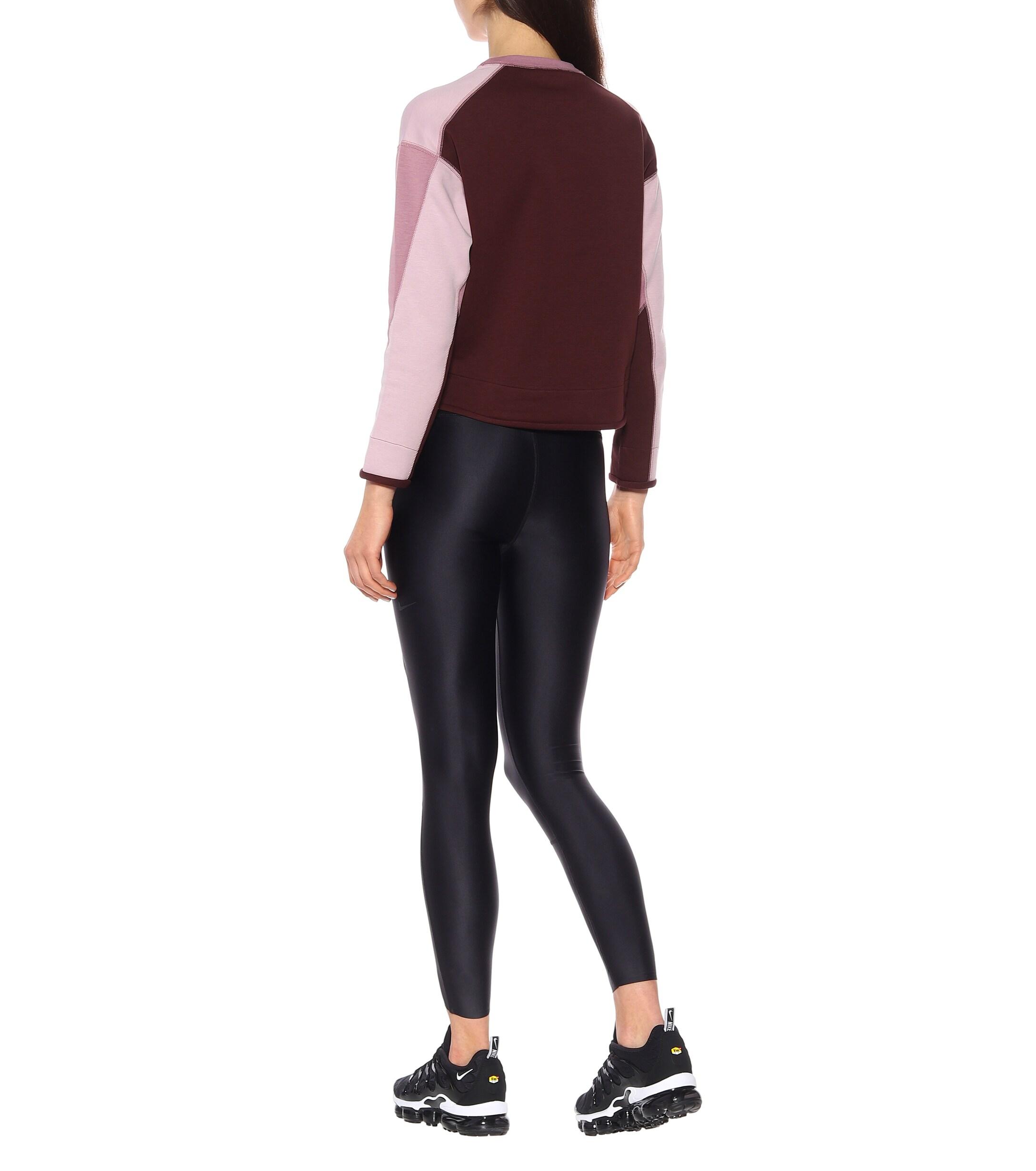 Nike Cotton-blend Cropped Sweater in Purple - Lyst