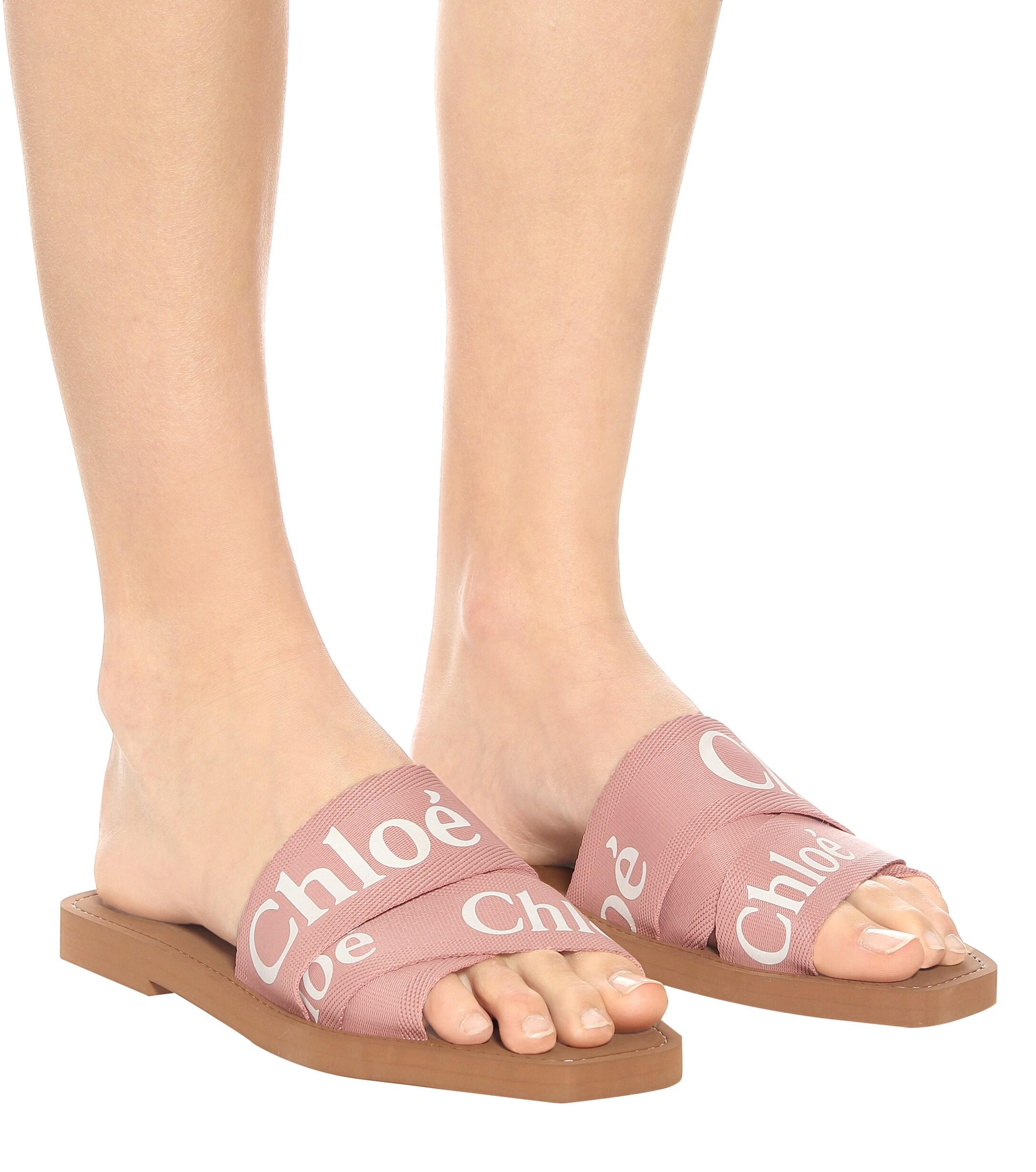 pink chloe slides