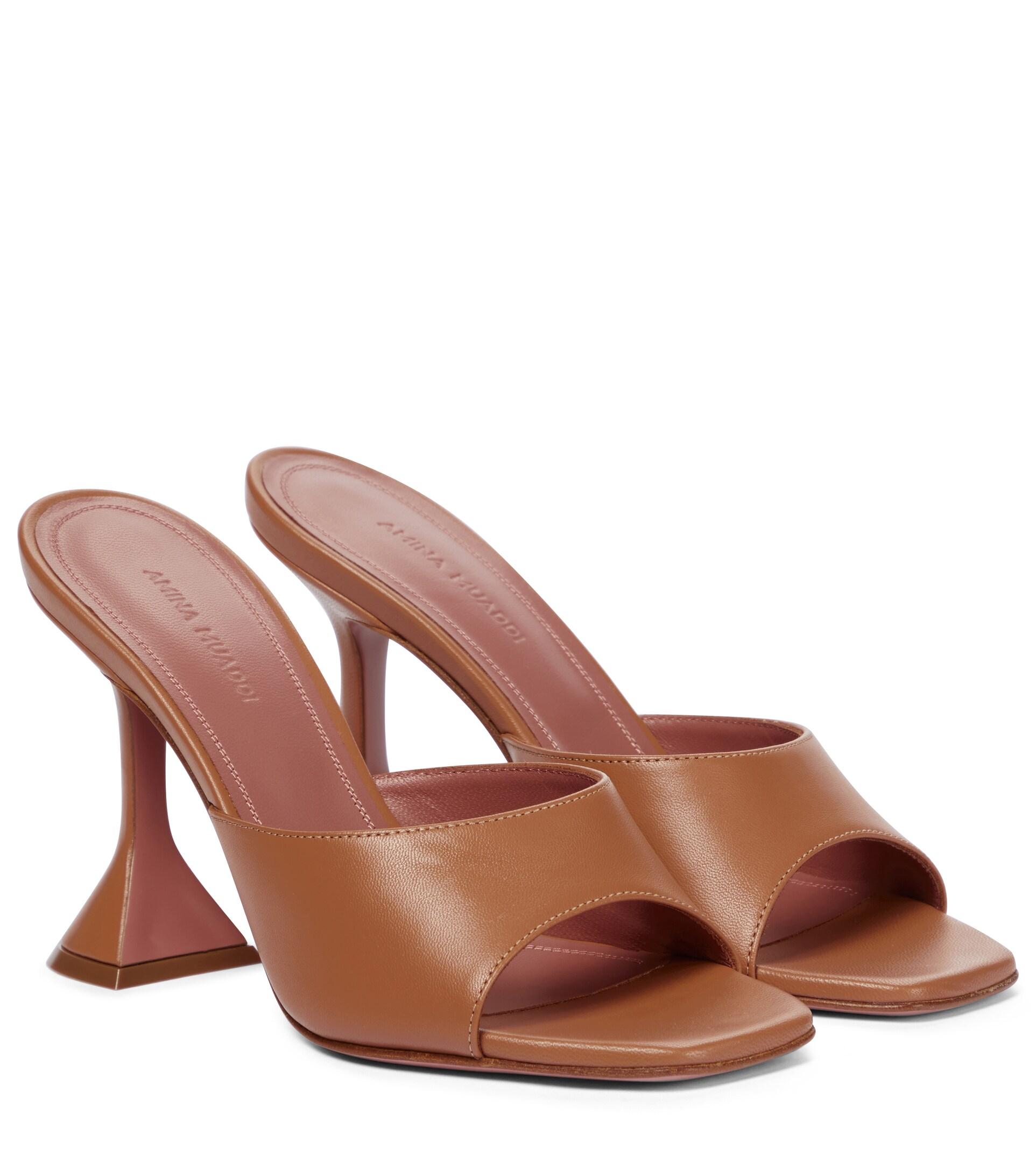 AMINA MUADDI Lupita Leather Sandals in Brown | Lyst