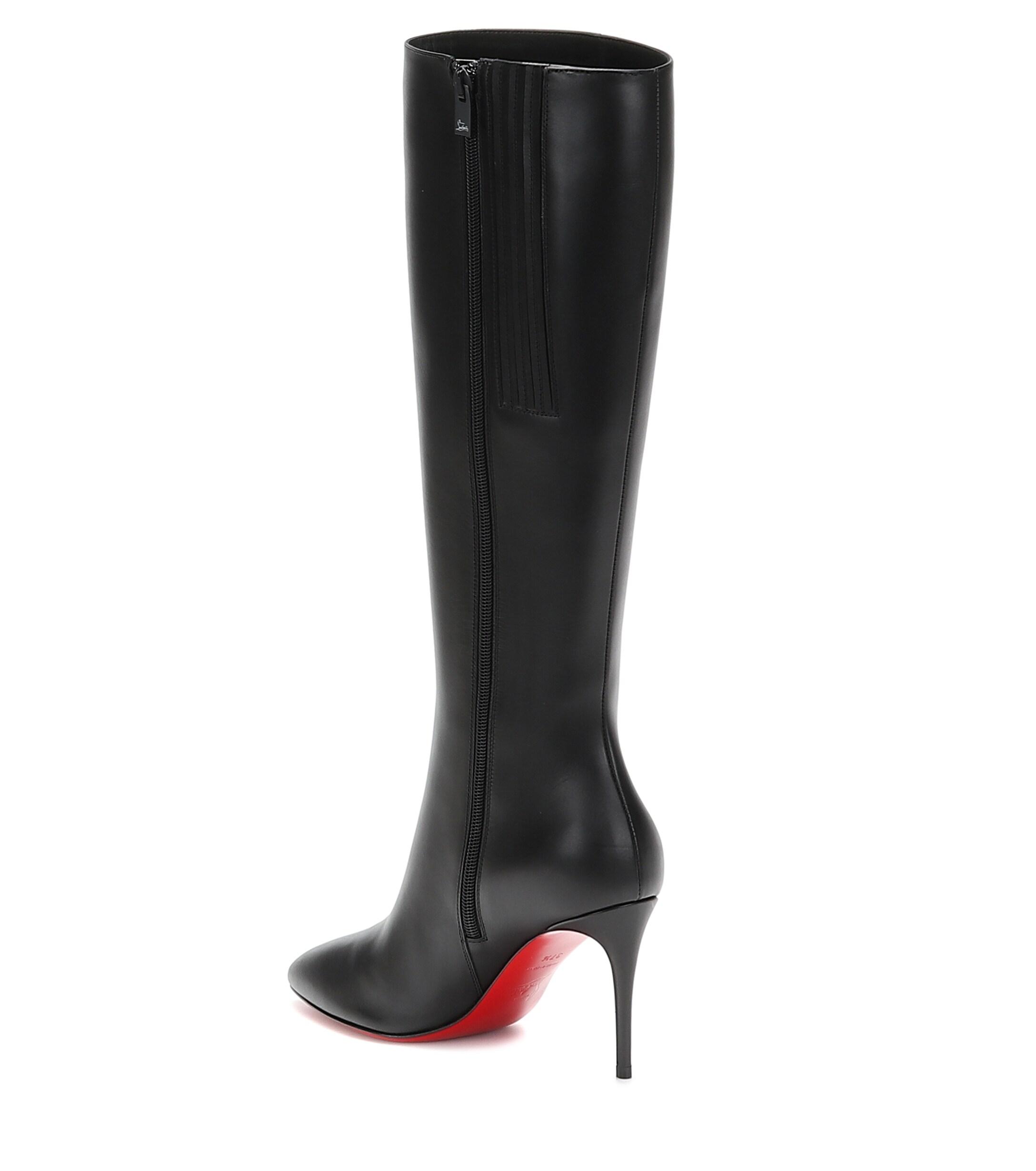 Christian Louboutin Eloise 85 Knee-high Leather Boots in Black | Lyst