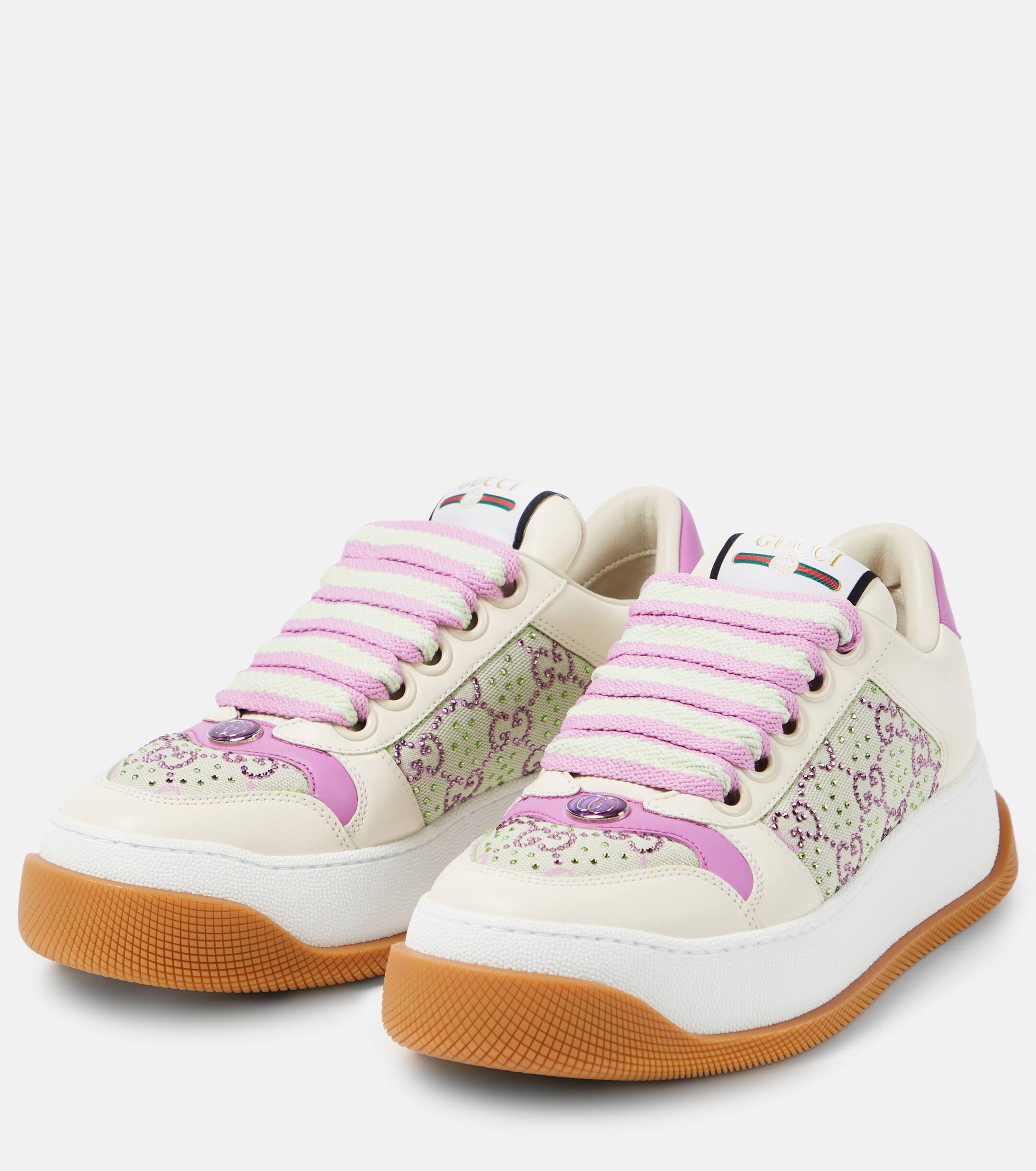Gucci Screener Leather Sneakers in White | Lyst Canada