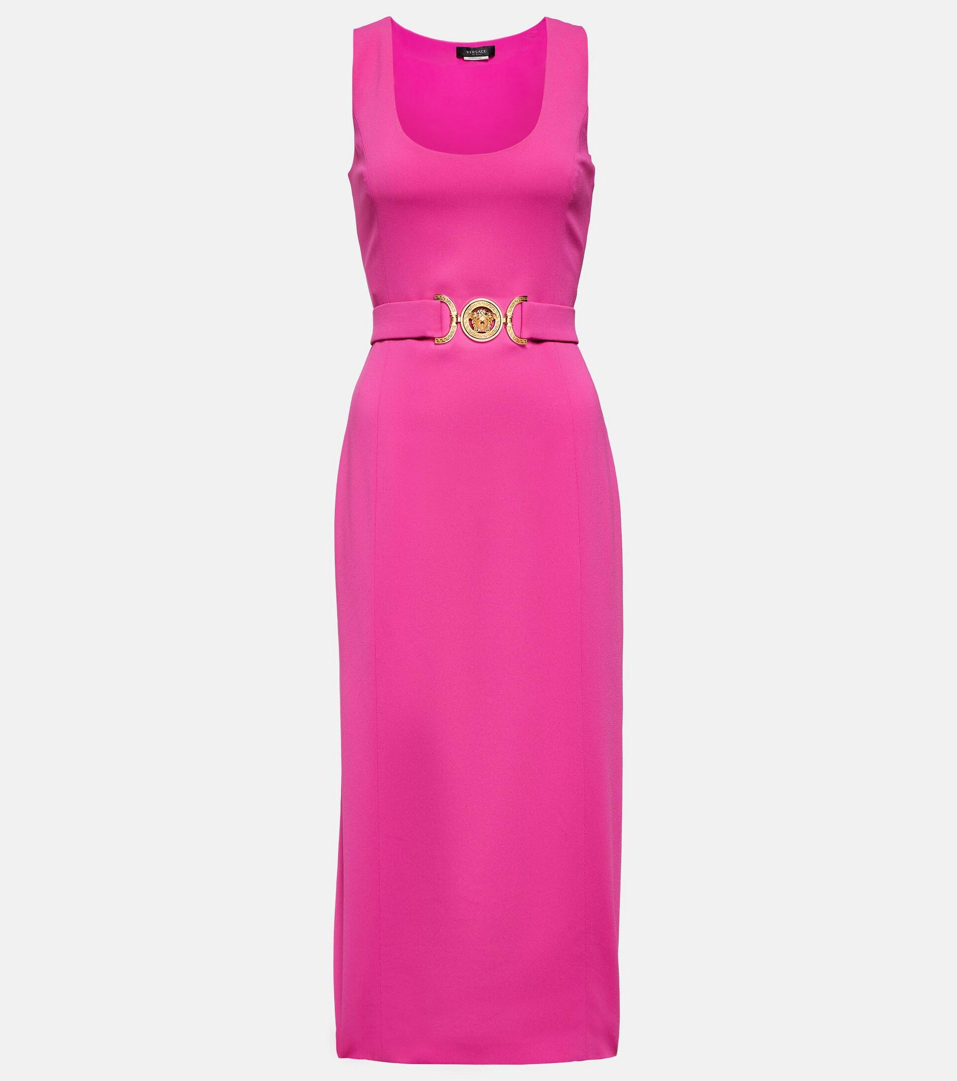 Versace Medusa '95 Belted Midi Dress in Pink | Lyst