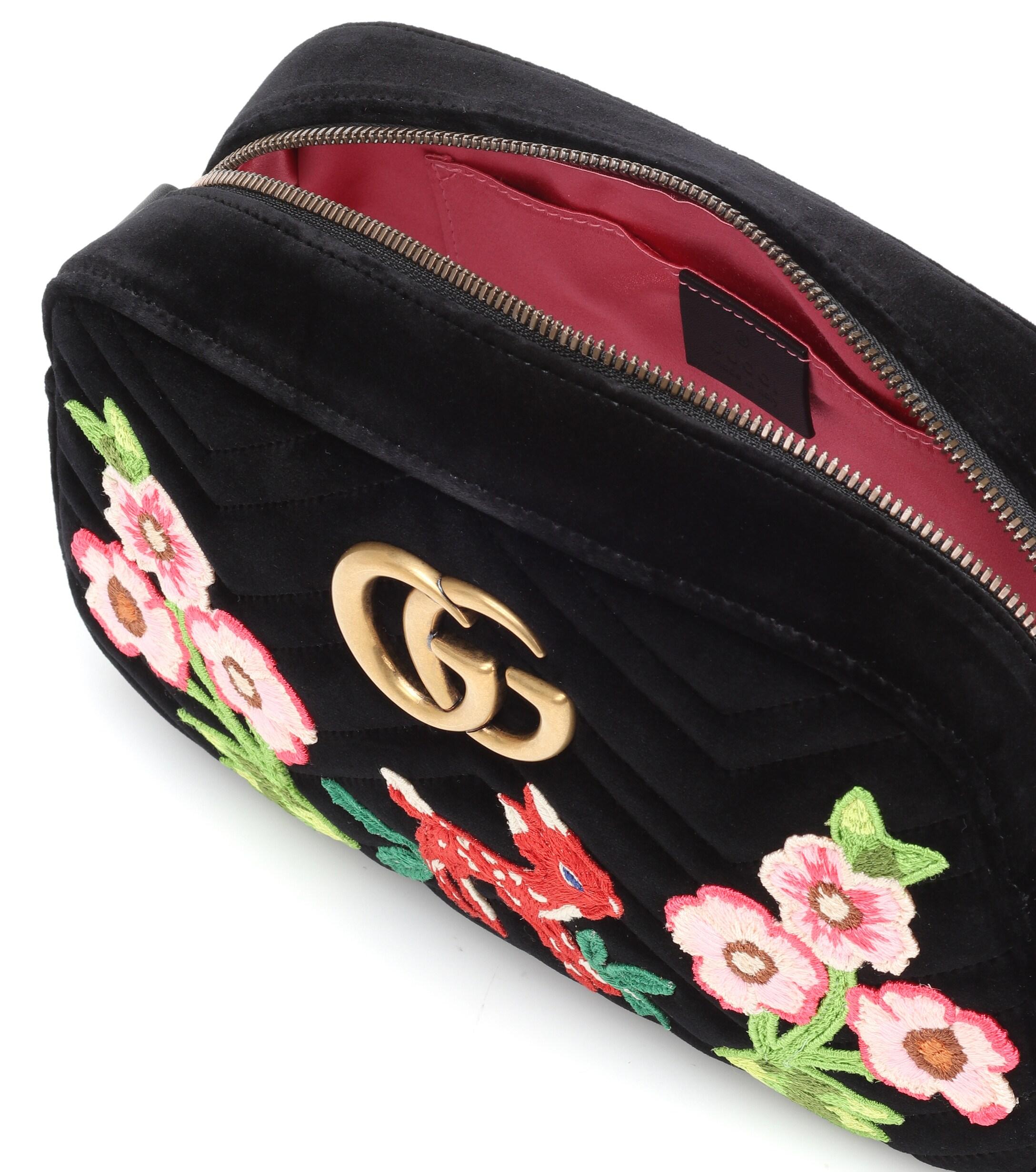 Gucci Leather GG Marmont Small Camera Shoulder Bag in Nero (Black) - Lyst