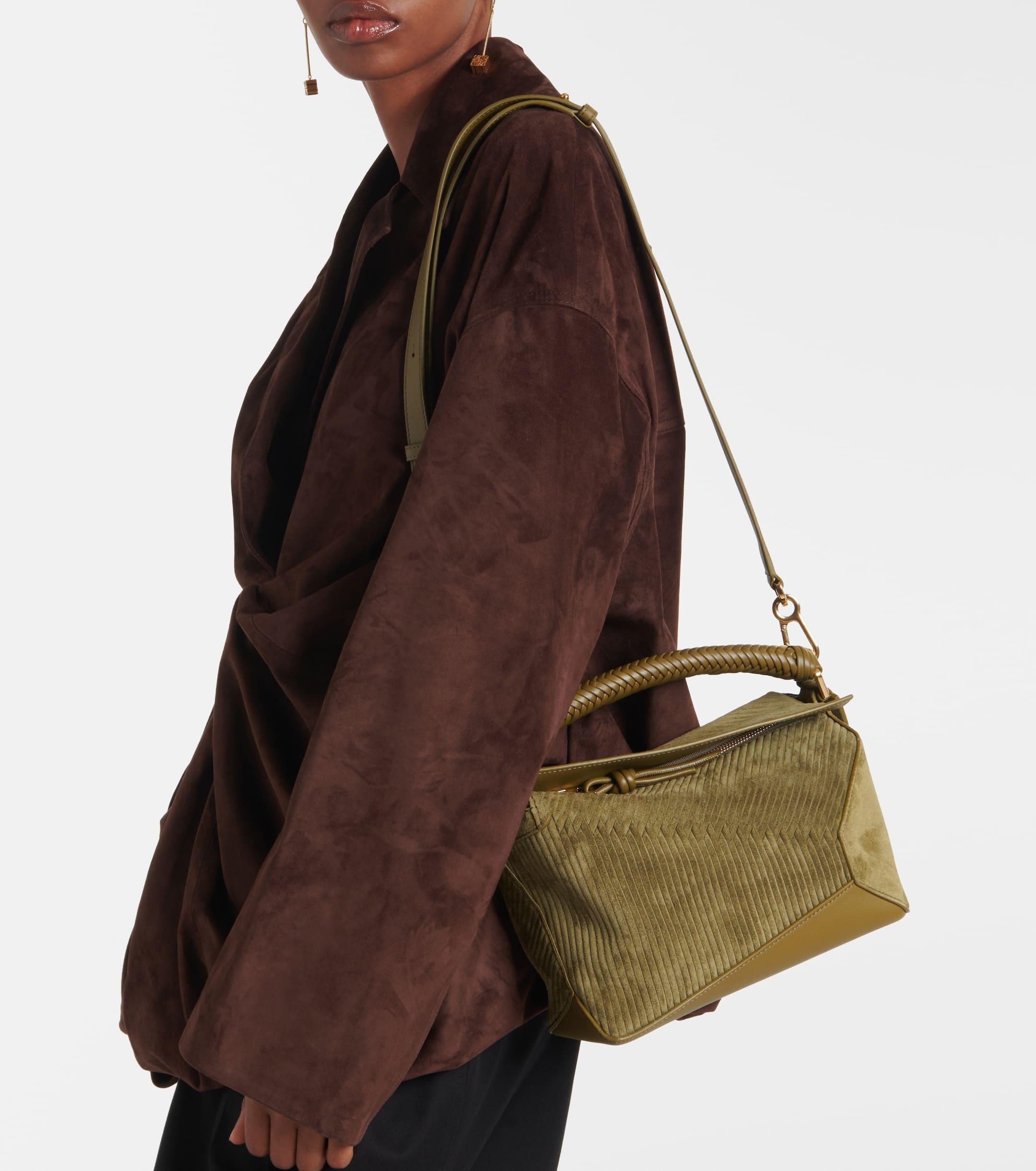 Loewe Puzzle Edge Small Suede Shoulder Bag in Metallic | Lyst Canada