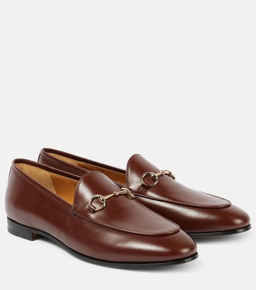 Gucci Jordaan Horsebit Leather Loafers in Brown Lyst