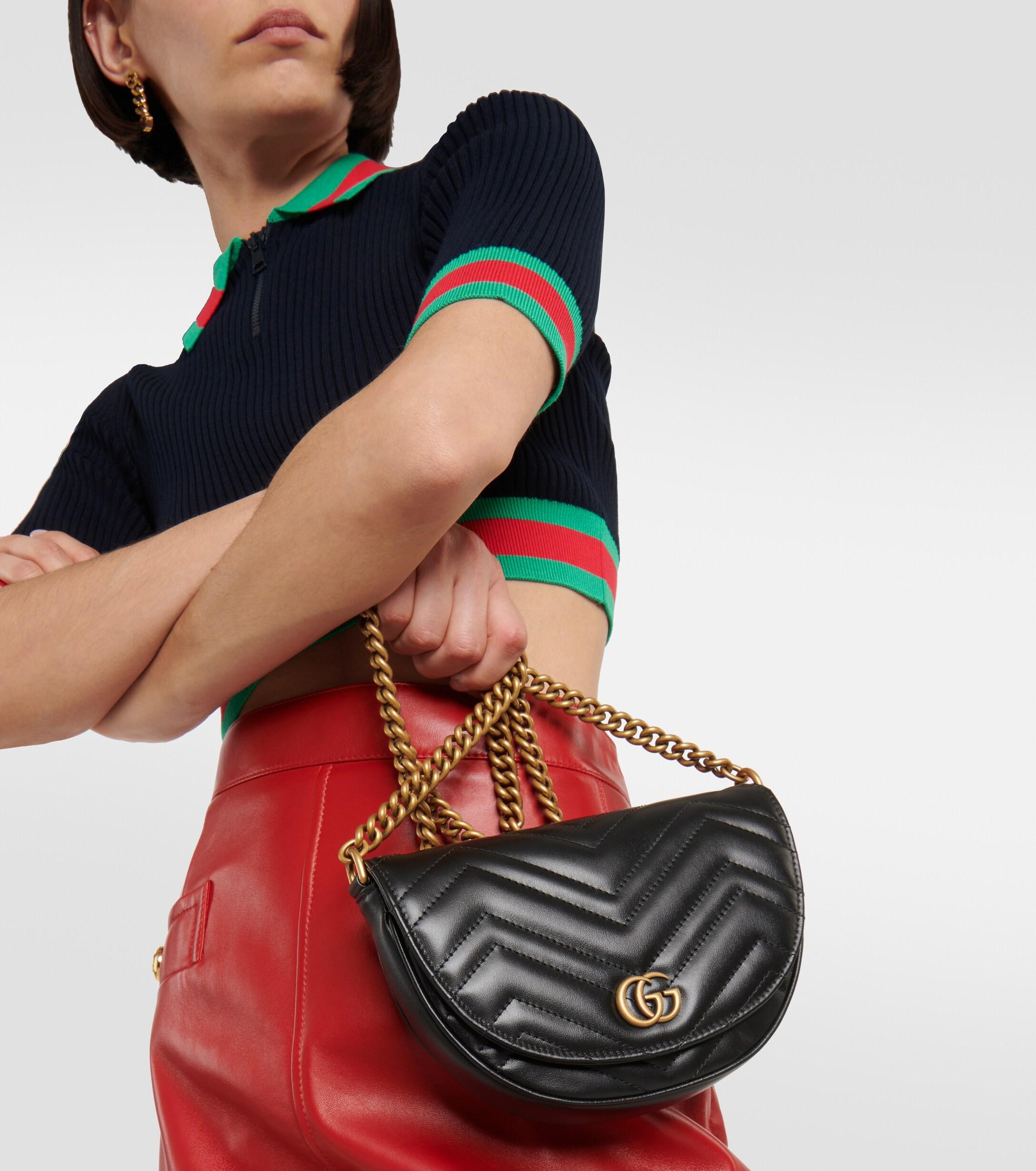 Gucci GG Marmont crescent leather shoulder bag