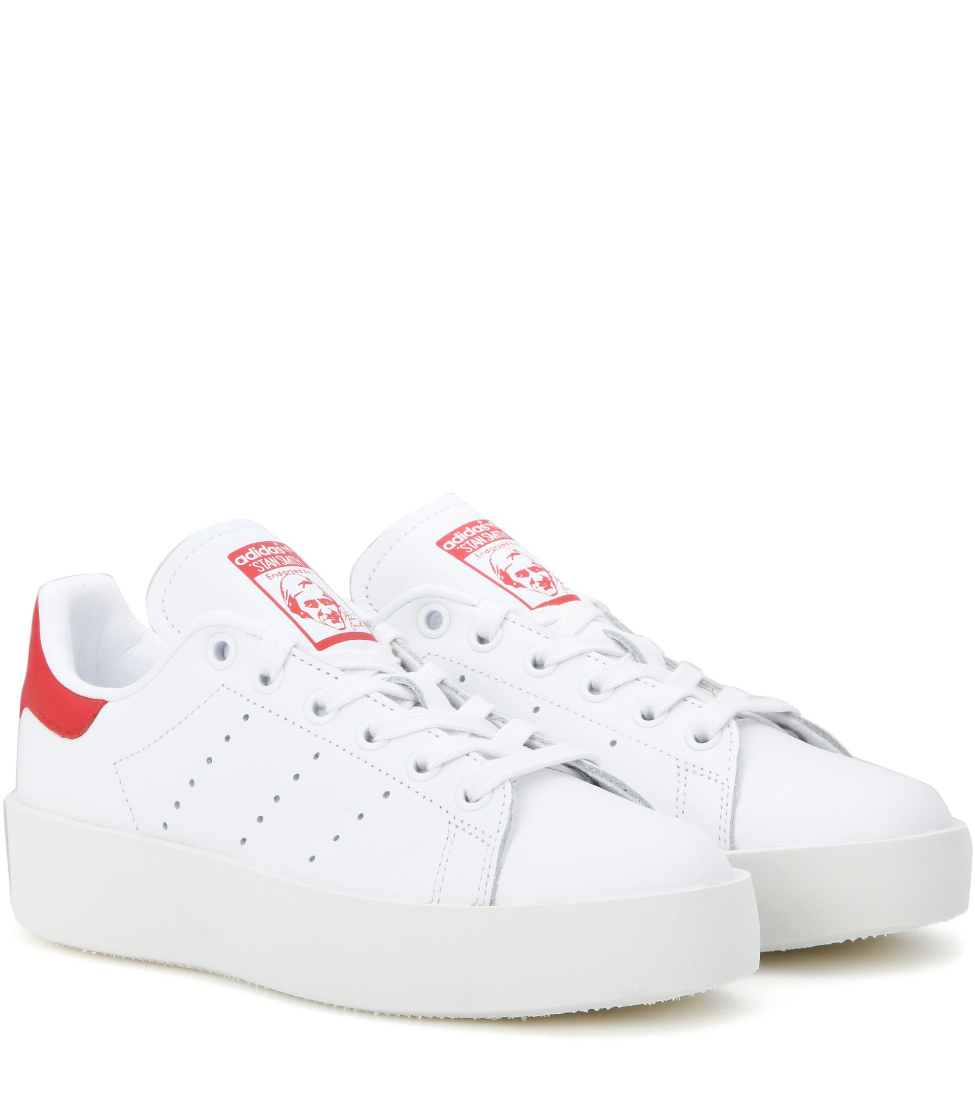 adidas stan smith trainers white red heart