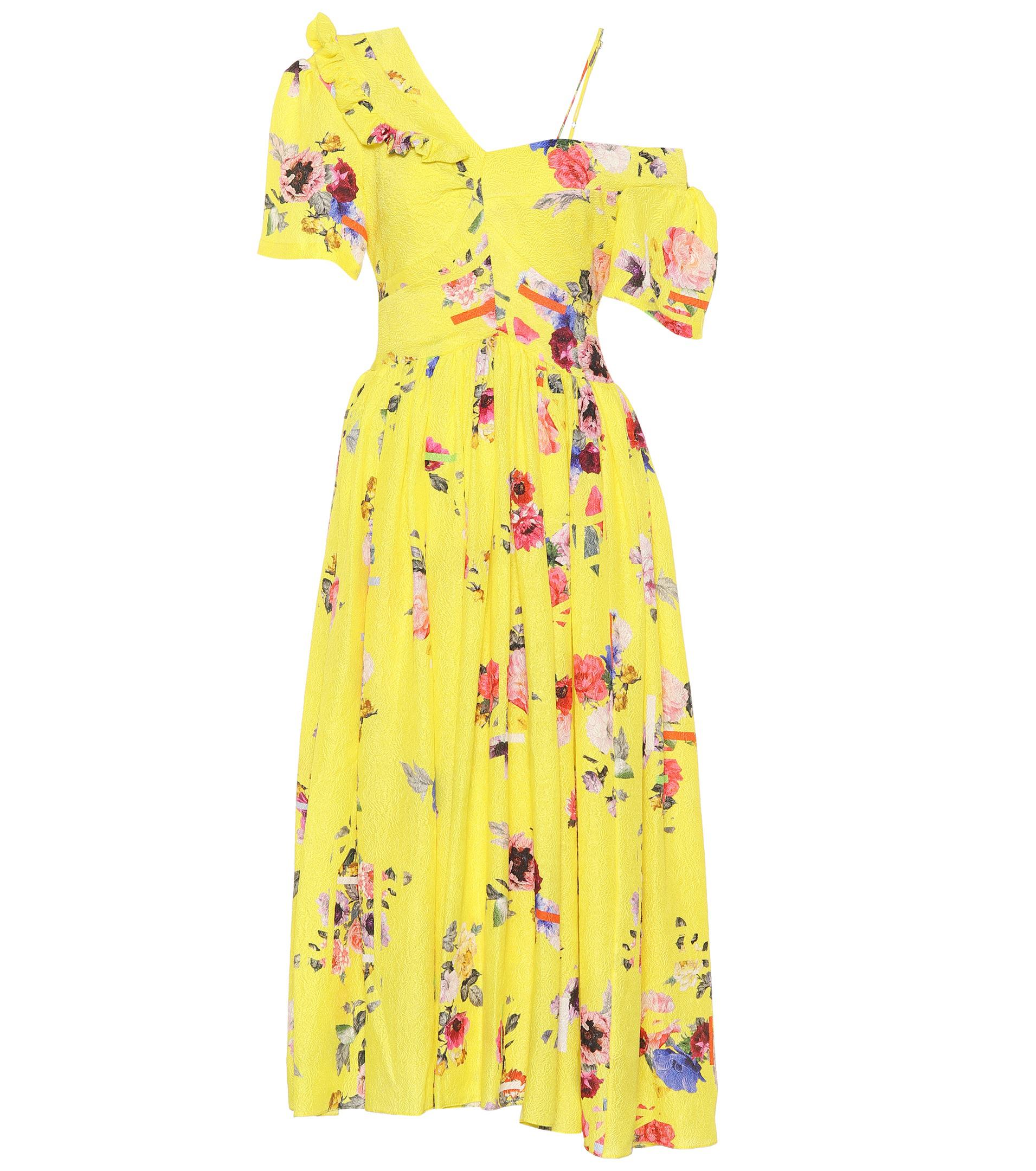 Preen By Thornton Bregazzi Domino Silk-blend Dress in Yellow - Lyst