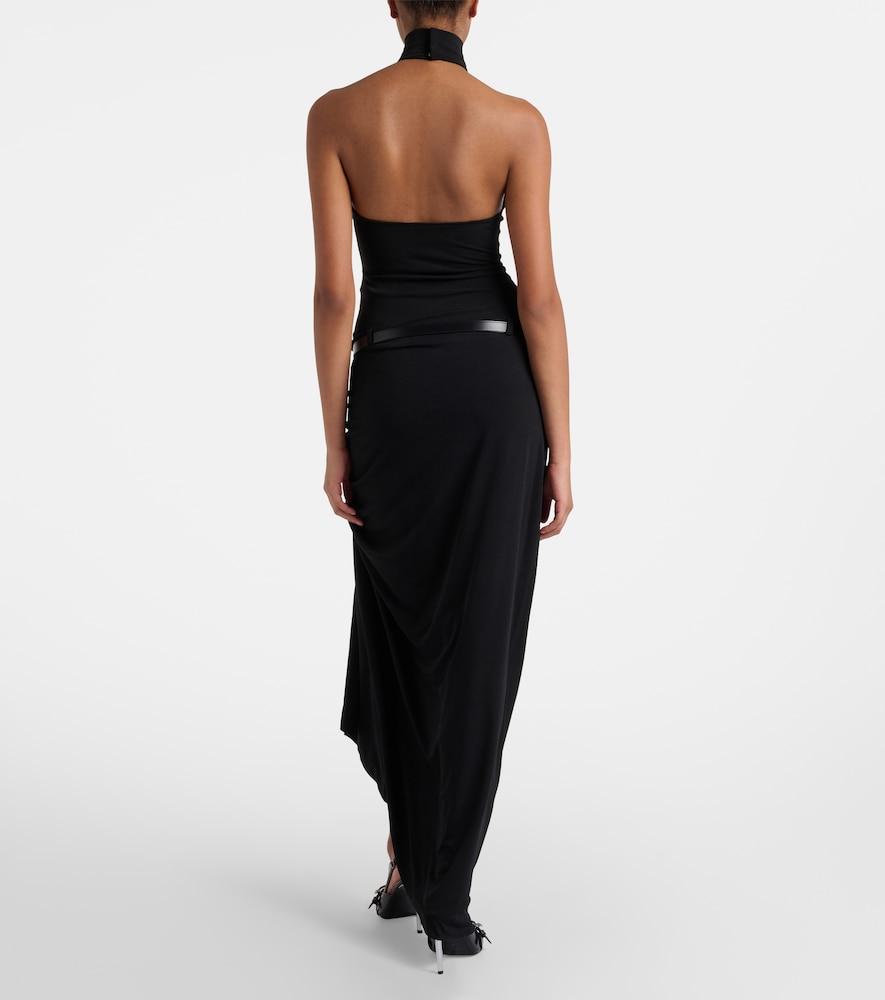 coperni long asymmetric draped dress Coperni Long Asymmetric Draped Dress in BLACK