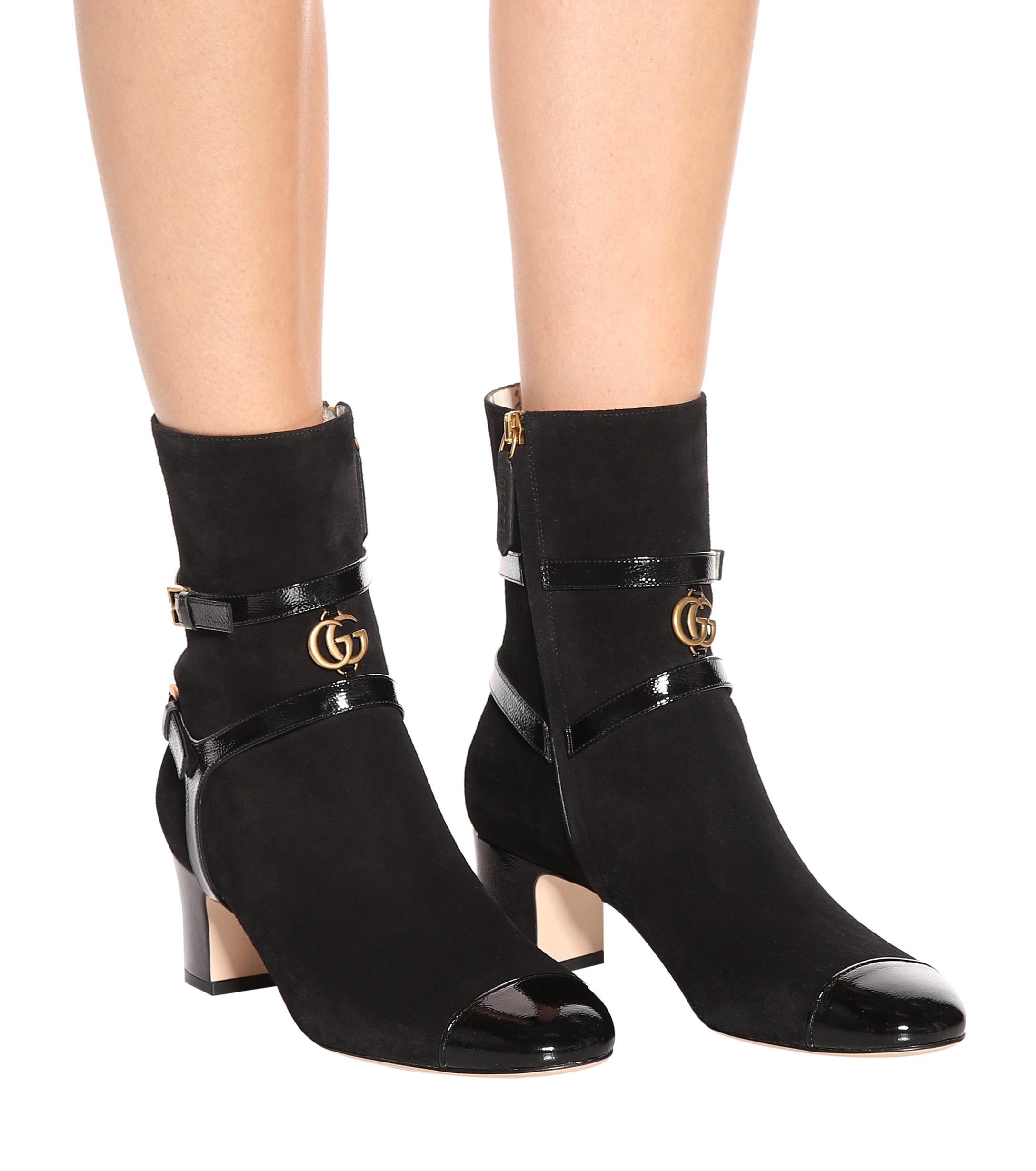 Gucci Geraldine Suede Ankle Boots in 
