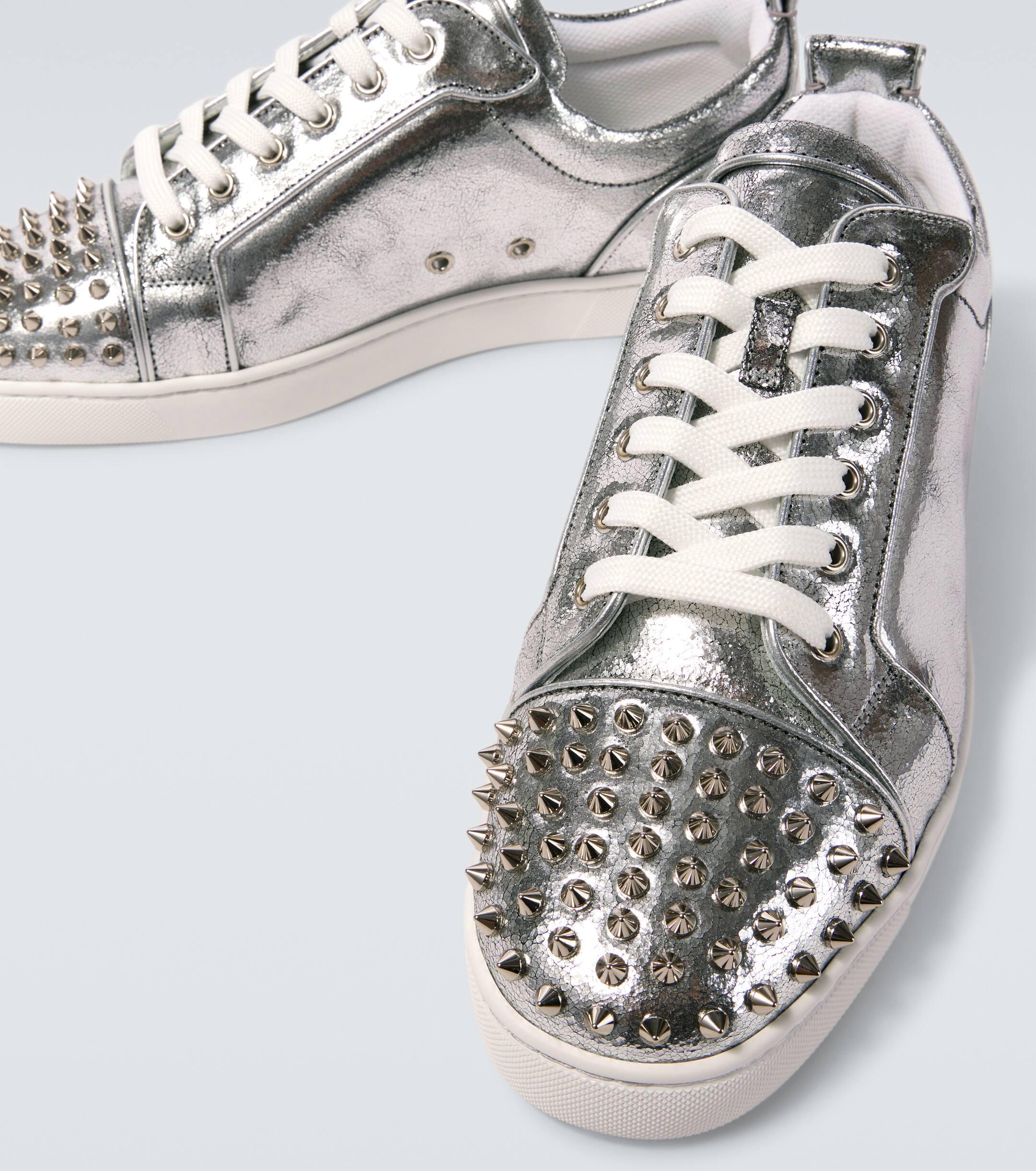 Christian Louboutin Louis Junior Metallic Leather Sneakers for Men Lyst UK