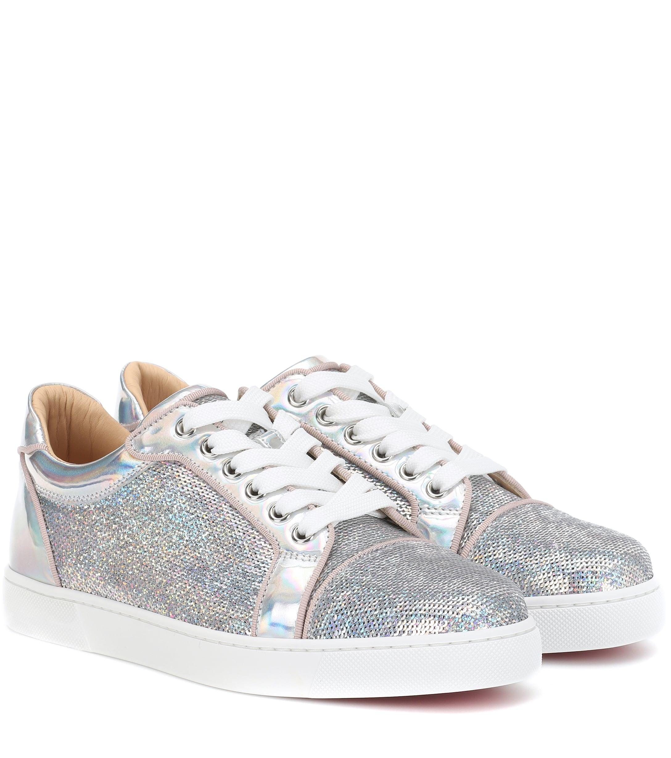 Christian Louboutin Vieira Sequined Sneakers in Metallic | Lyst