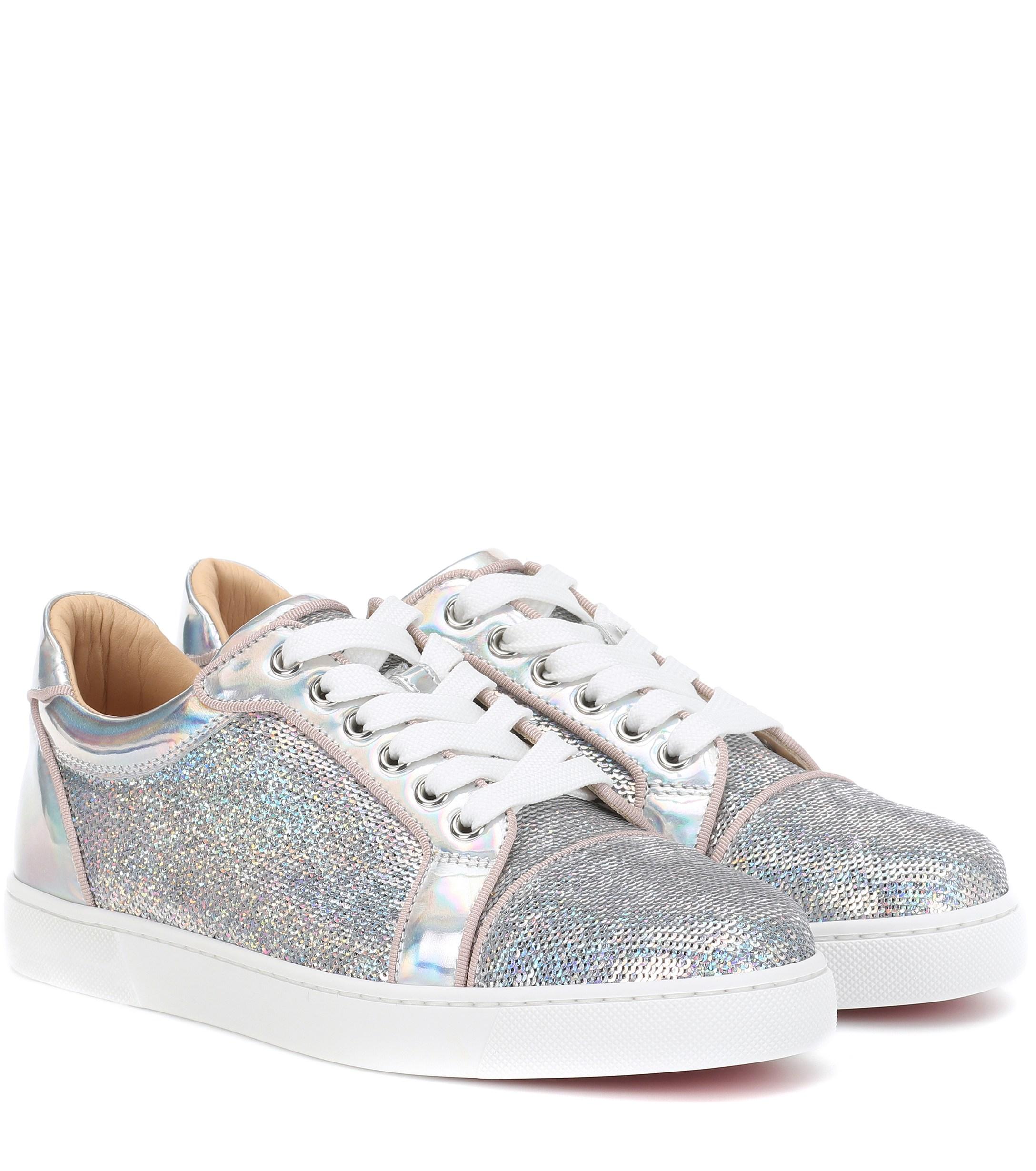 Christian Louboutin Vieira Sequined Sneakers in Metallic - Lyst