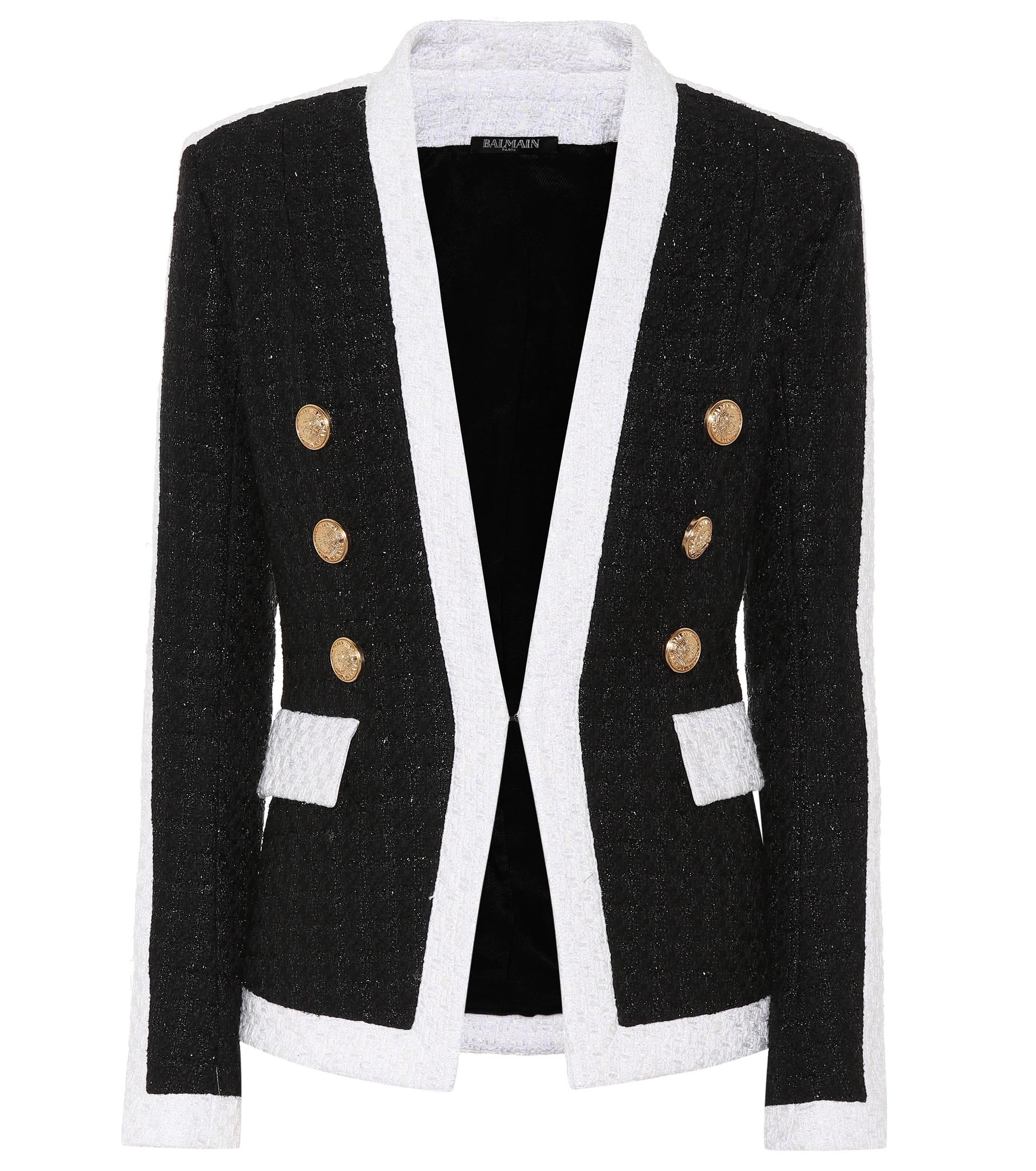balmain jacket tweed