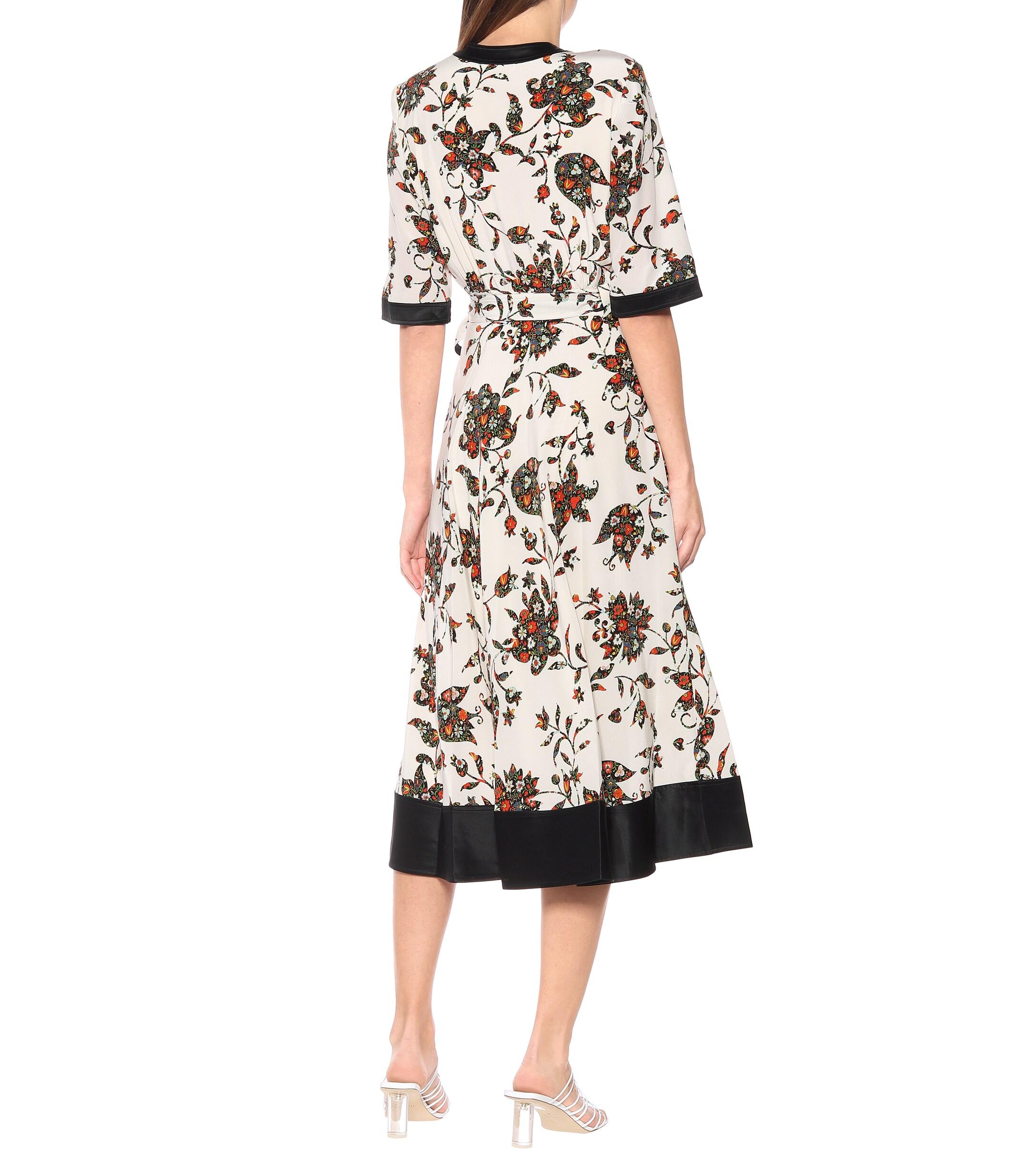 Tory Burch Floral Silk Midi Wrap Dress - Save 54% - Lyst