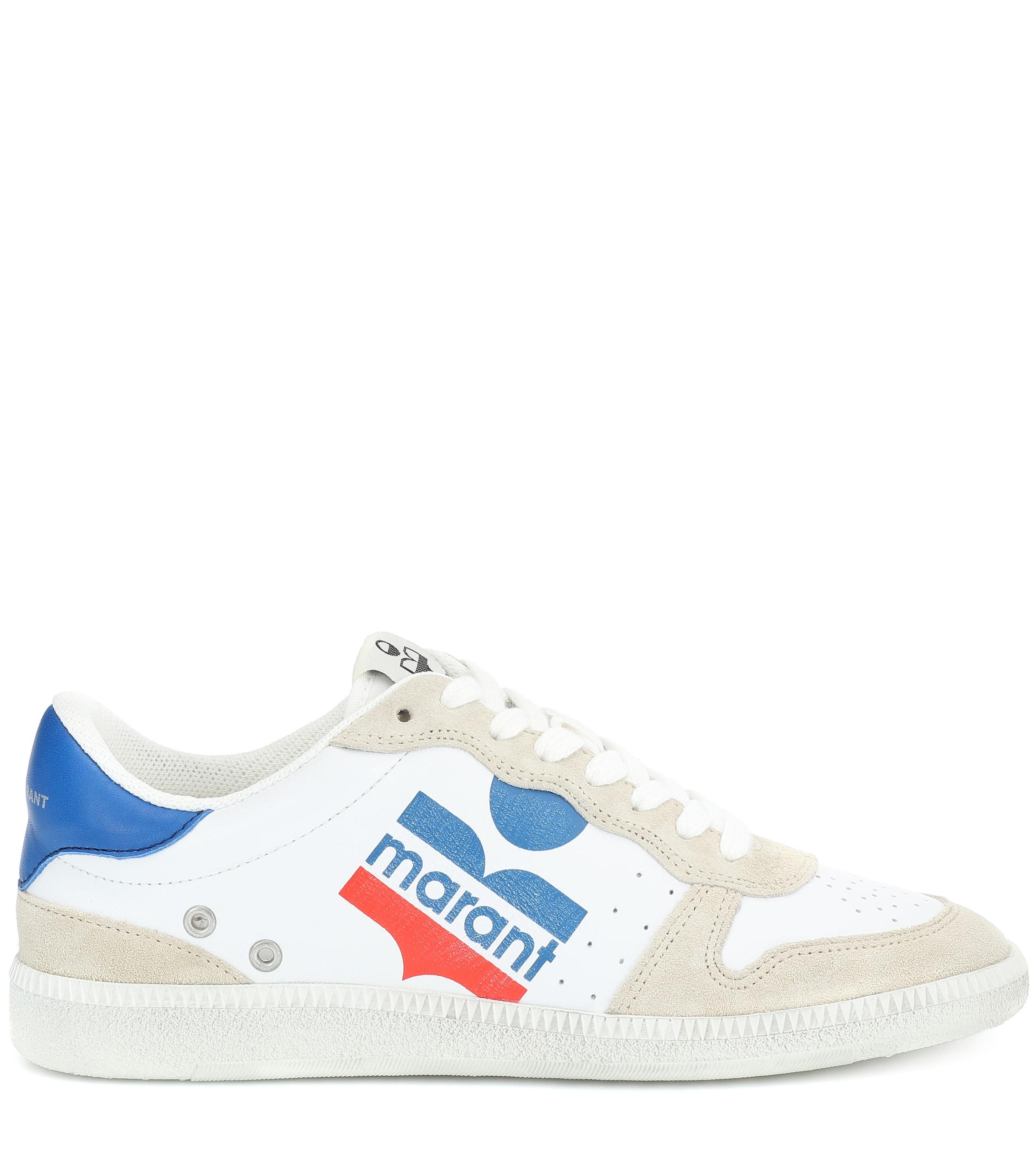 Isabel Marant Bulian Leather And Suede Sneakers in White Lyst UK