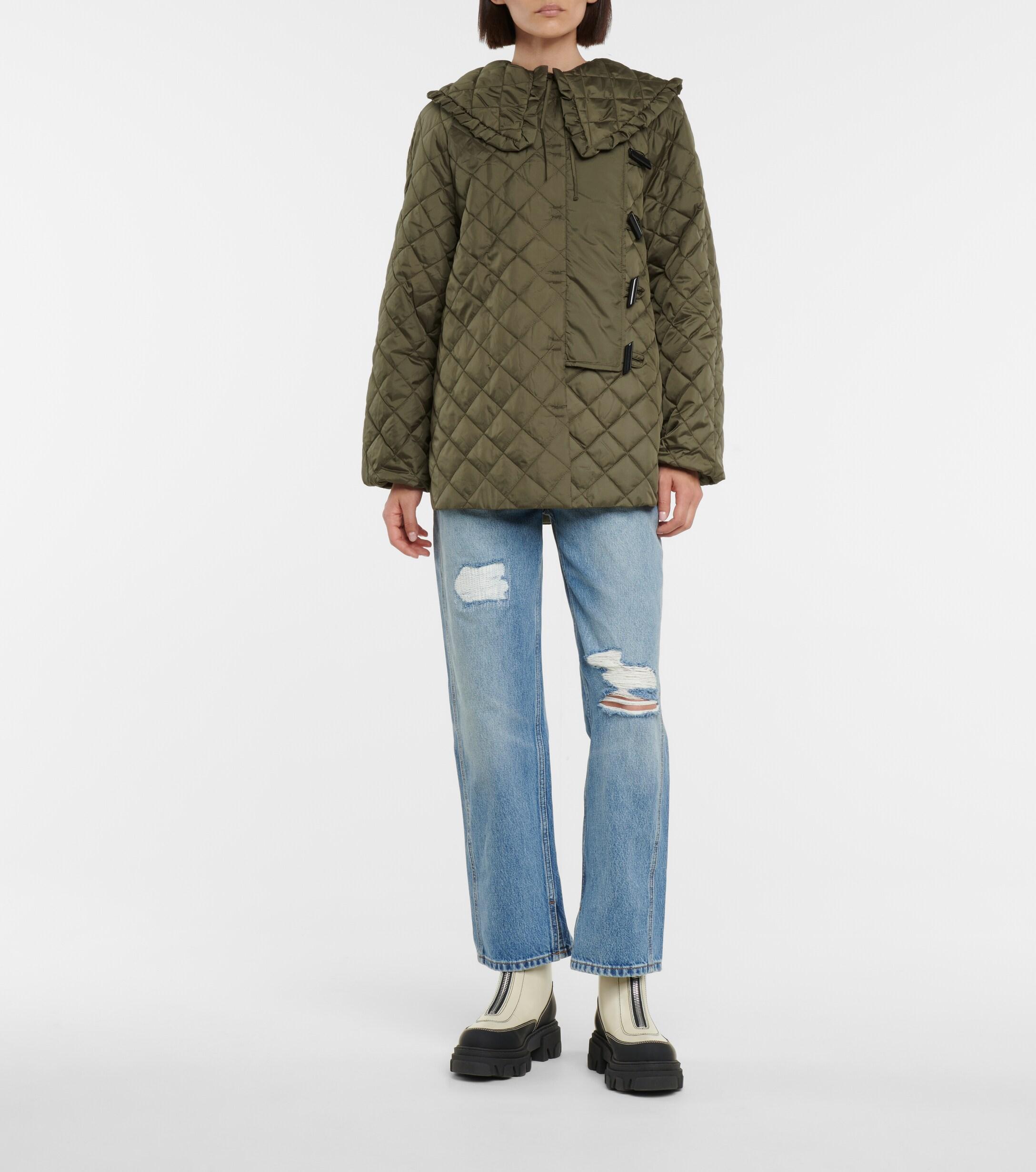 Ganni Synthetic Recycled Quilted Jacket in Green | Lyst