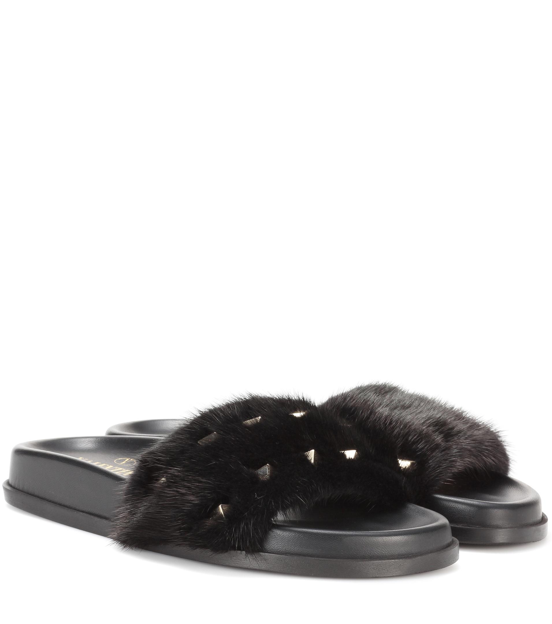 valentino fur slide