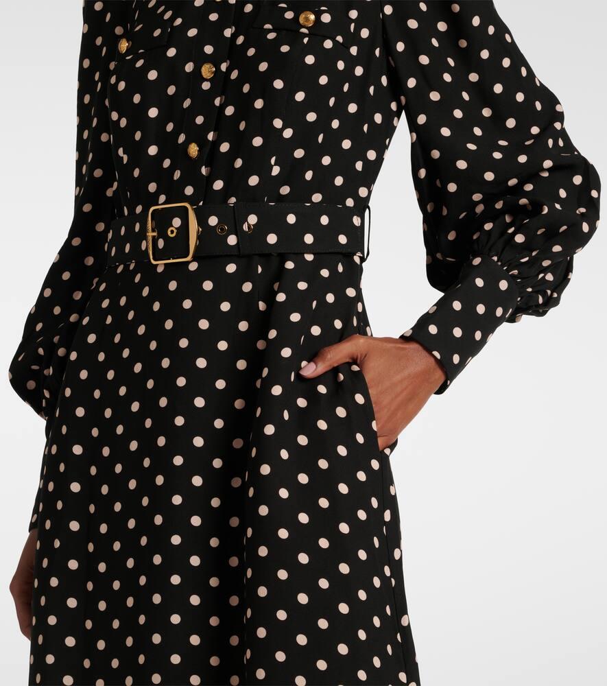 black cotton mini dress self-portrait Polka Dot Mini Dress in Black