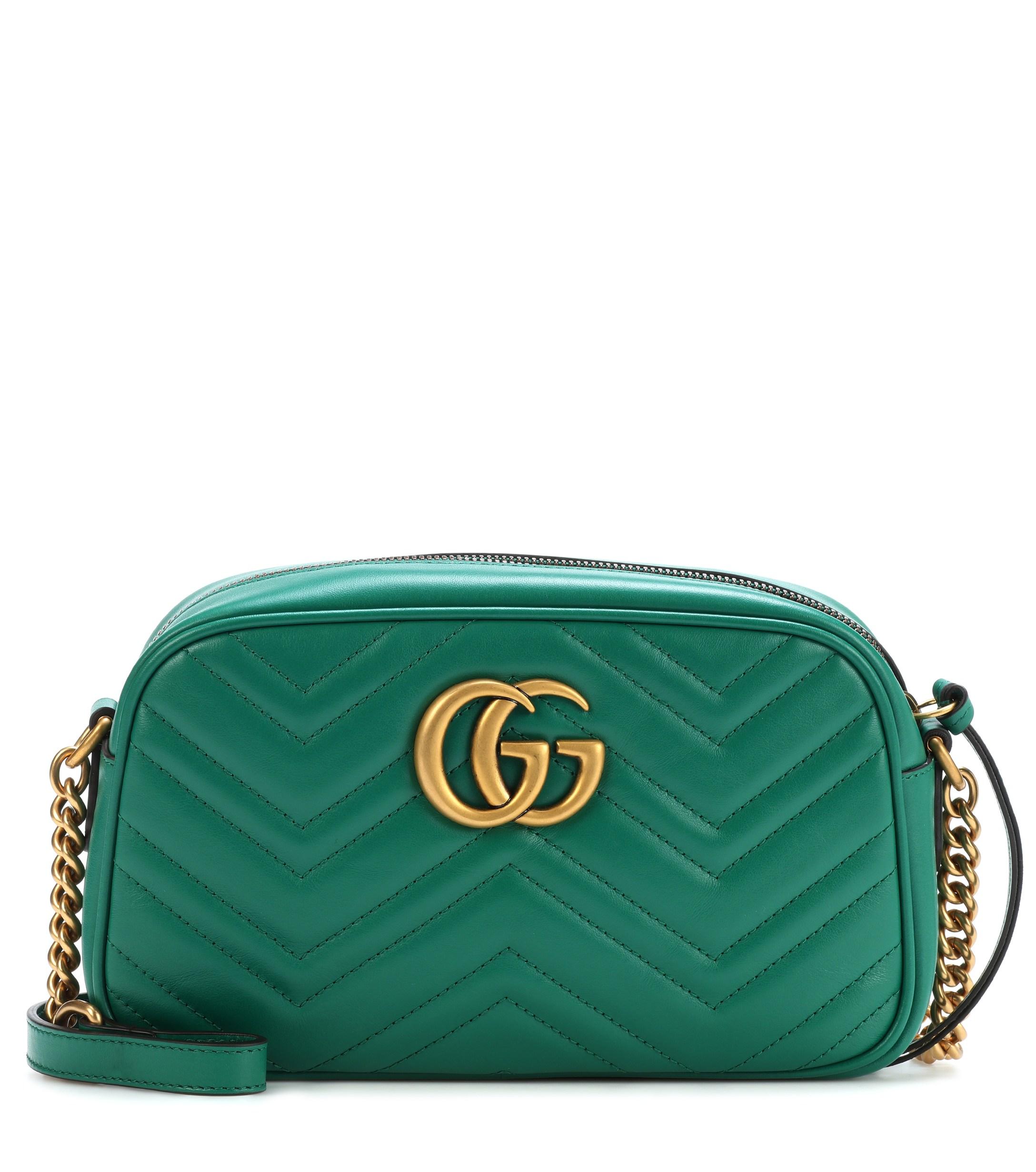 Gucci GG Marmont Small Shoulder Bag in Green