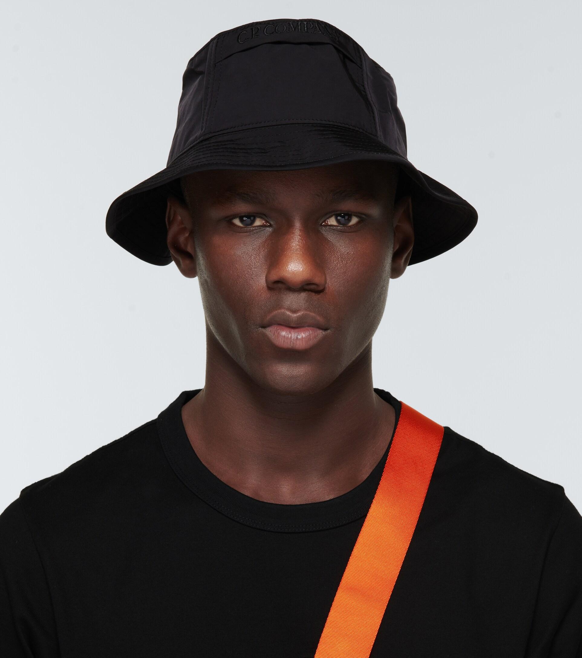 C.P. Company Nylon B Logo Bucket Hat in Black for Men | Lyst