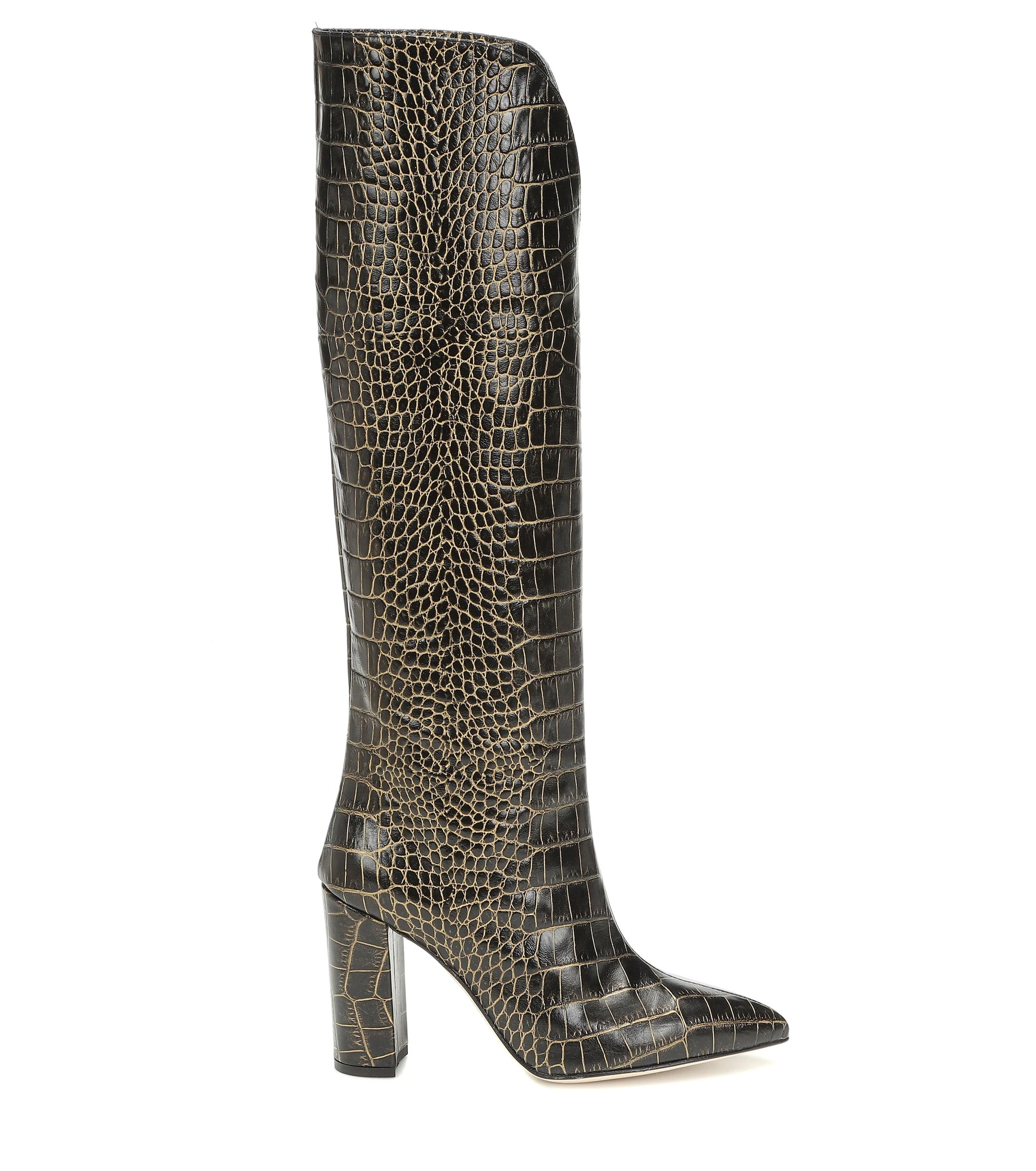 Paris Texas Croc-effect Leather Boots in Black - Lyst