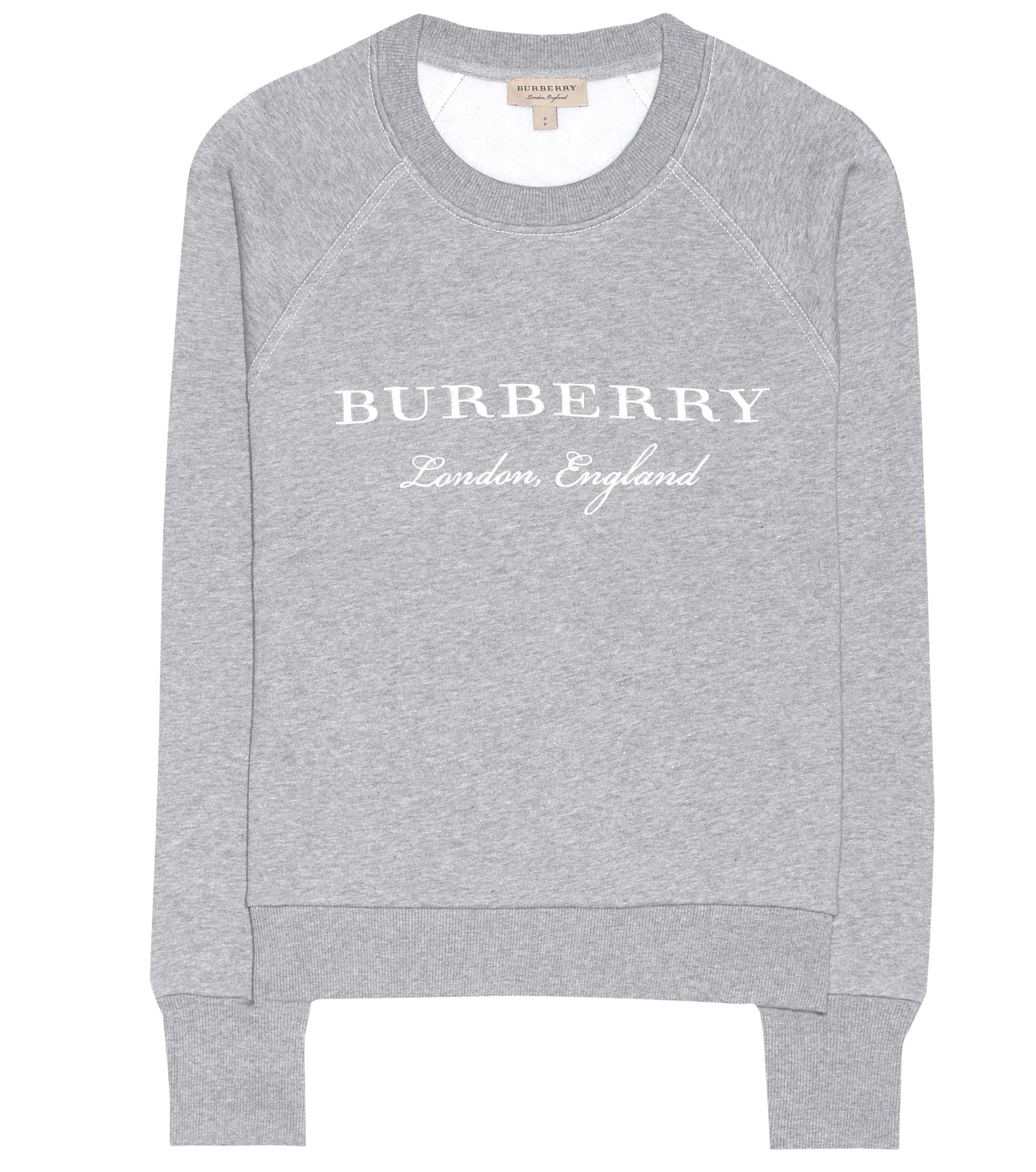 Lyst Burberry Embroidered Cottonblend Sweatshirt in Gray