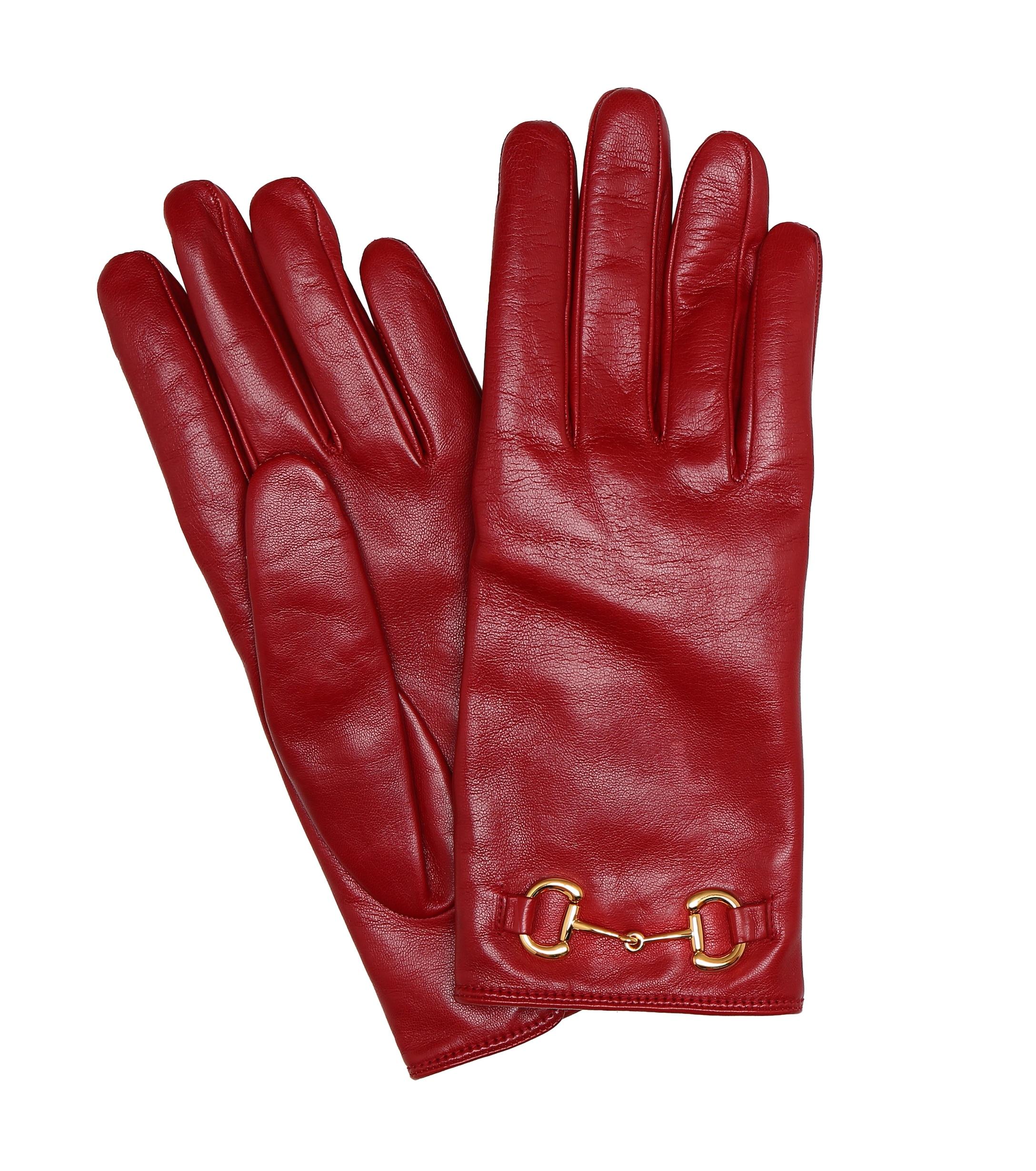 Gucci Horsebit Leather Gloves in Red Lyst