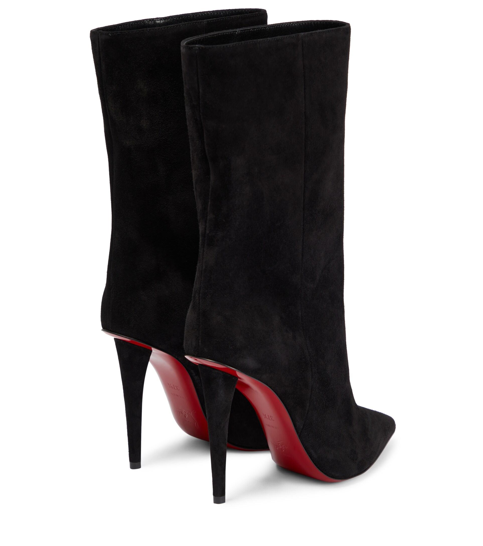 Christian Louboutin Astrilarge Suede Boots in Black | Lyst
