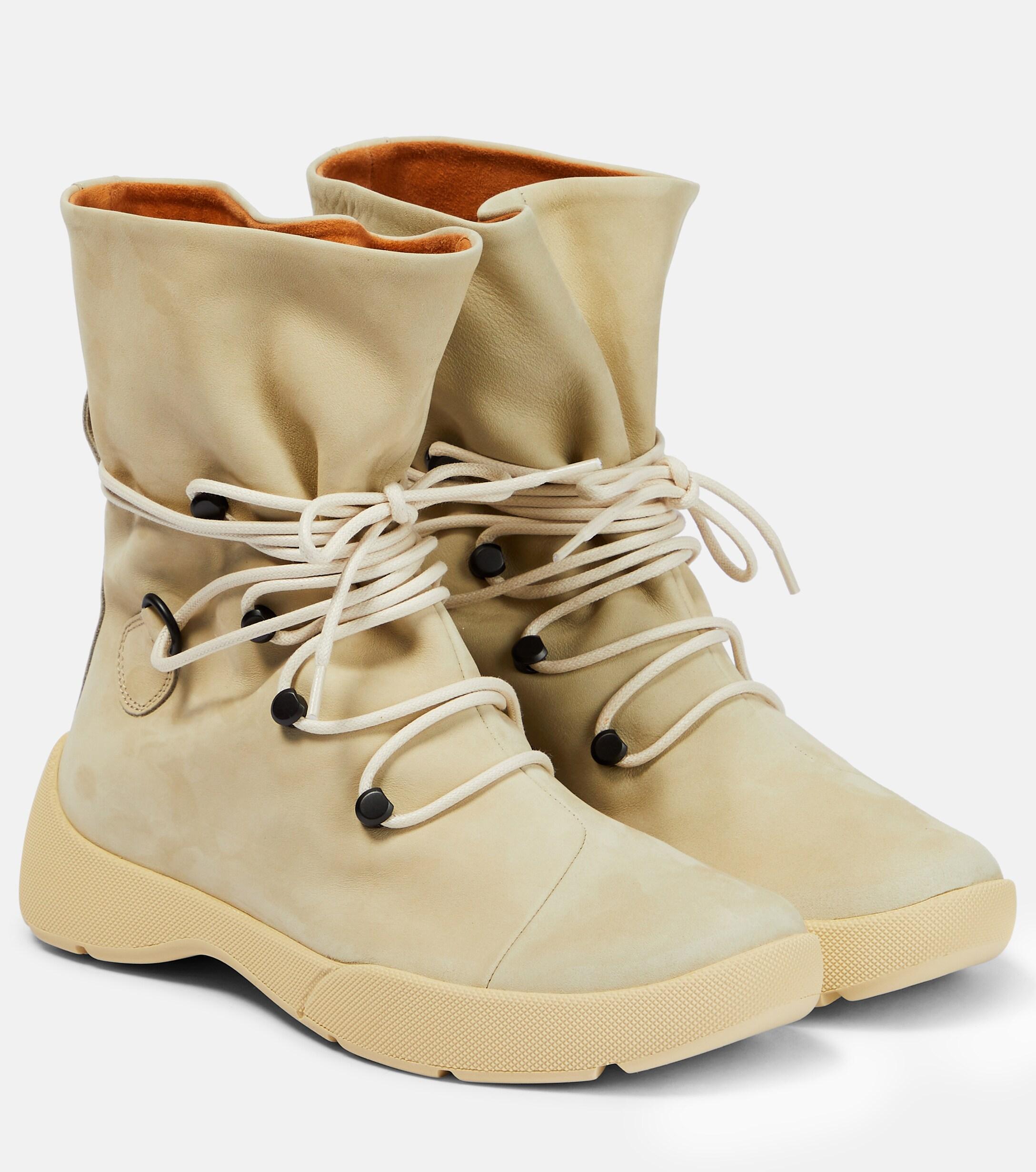 Loro Piana Trace Suede Hiking Boots in Natural | Lyst Canada