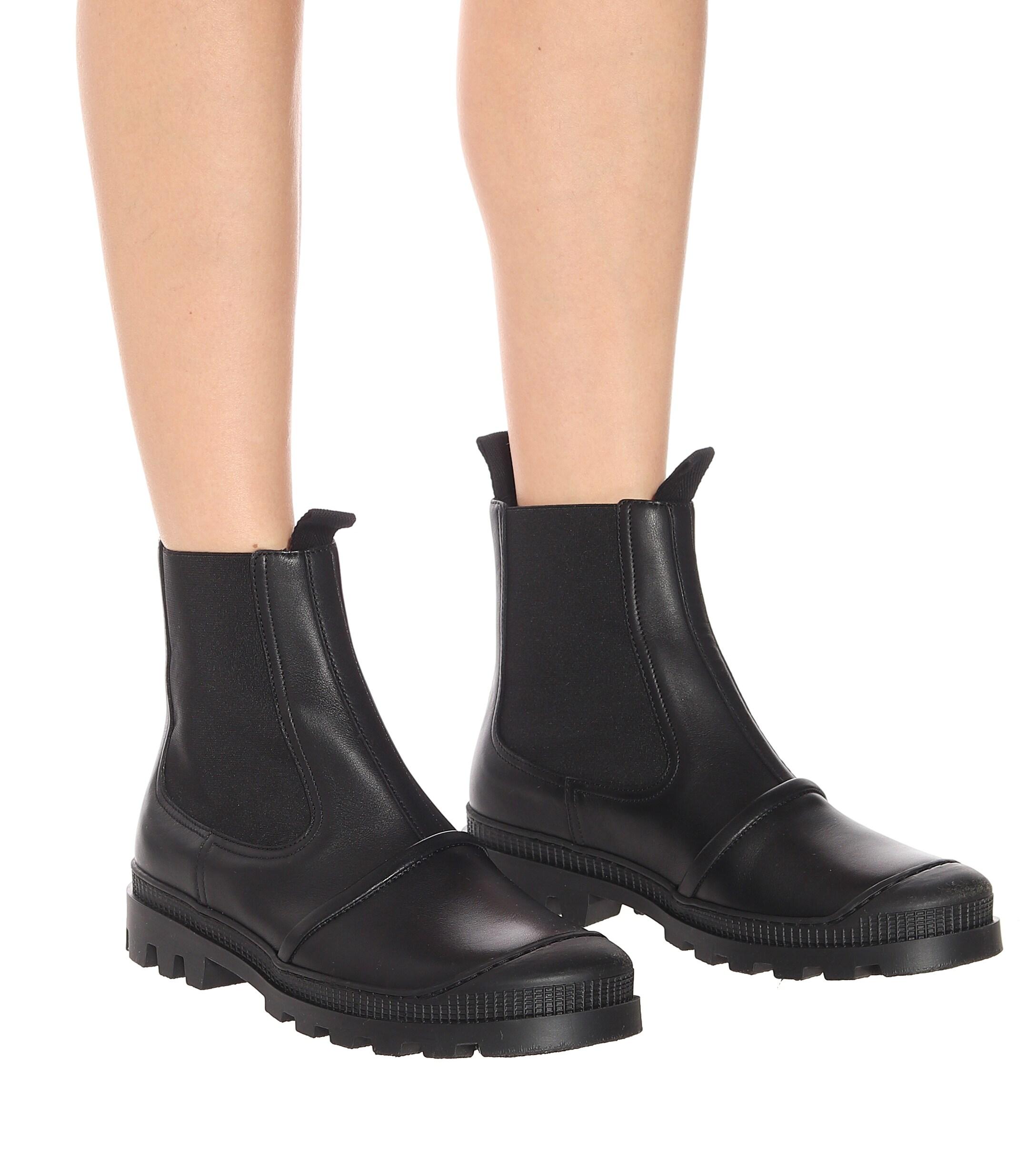 soft black leather ankle boots