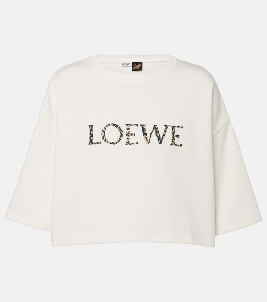 Loewe X Paula's Ibiza Cropped Relaxed-fit Cotton-blend-jersey T