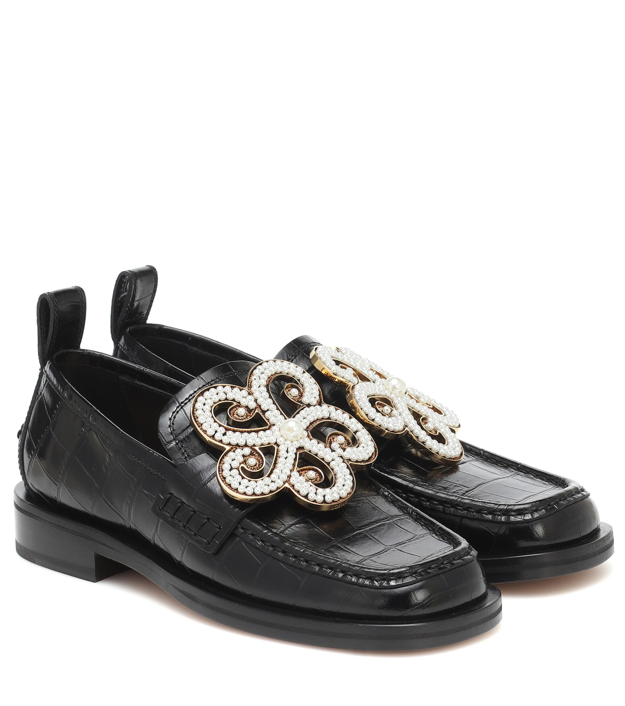 loewe croc loafers