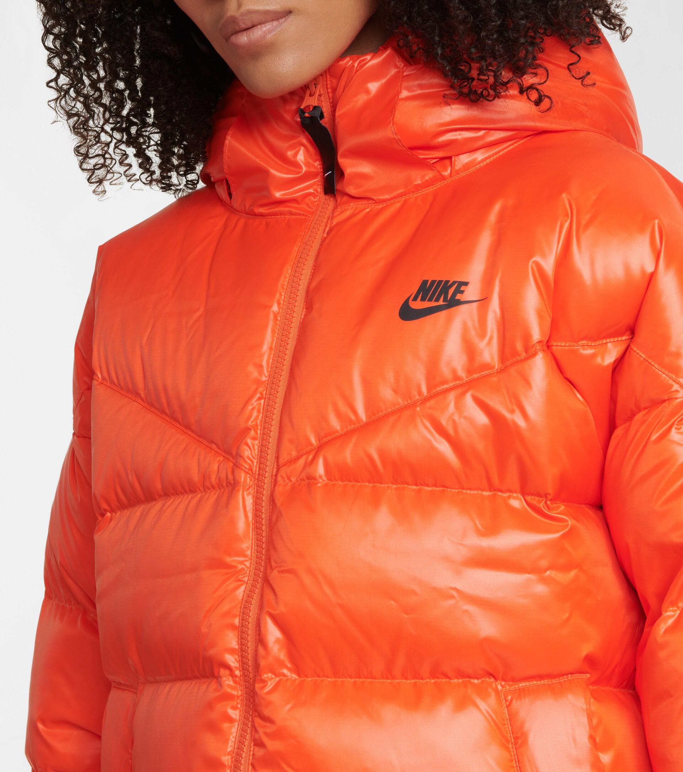 Nike Therma-fit Down Coat in Orange | Lyst