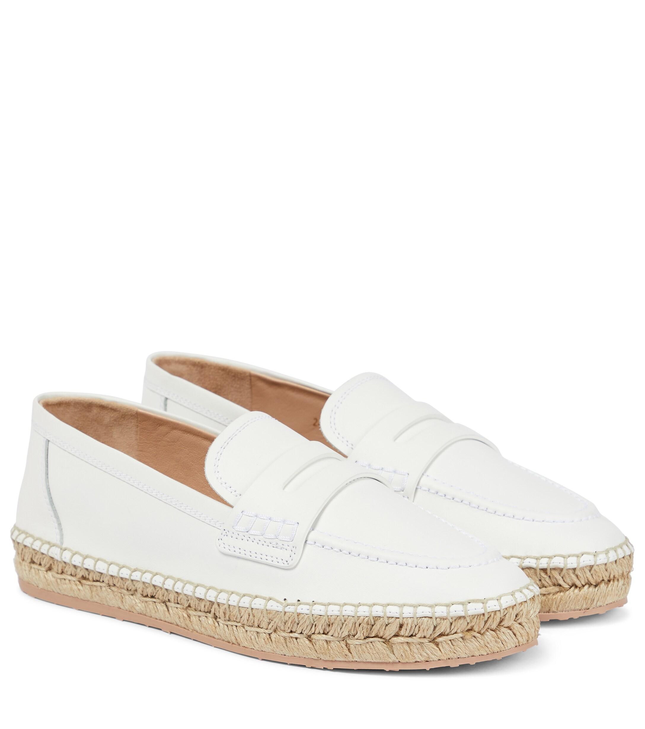 Damen Schuhe Flache Schuhe Espadrilles und Sandalen Gianvito Rossi Leder Loafers Lido aus Leder in Weiß 