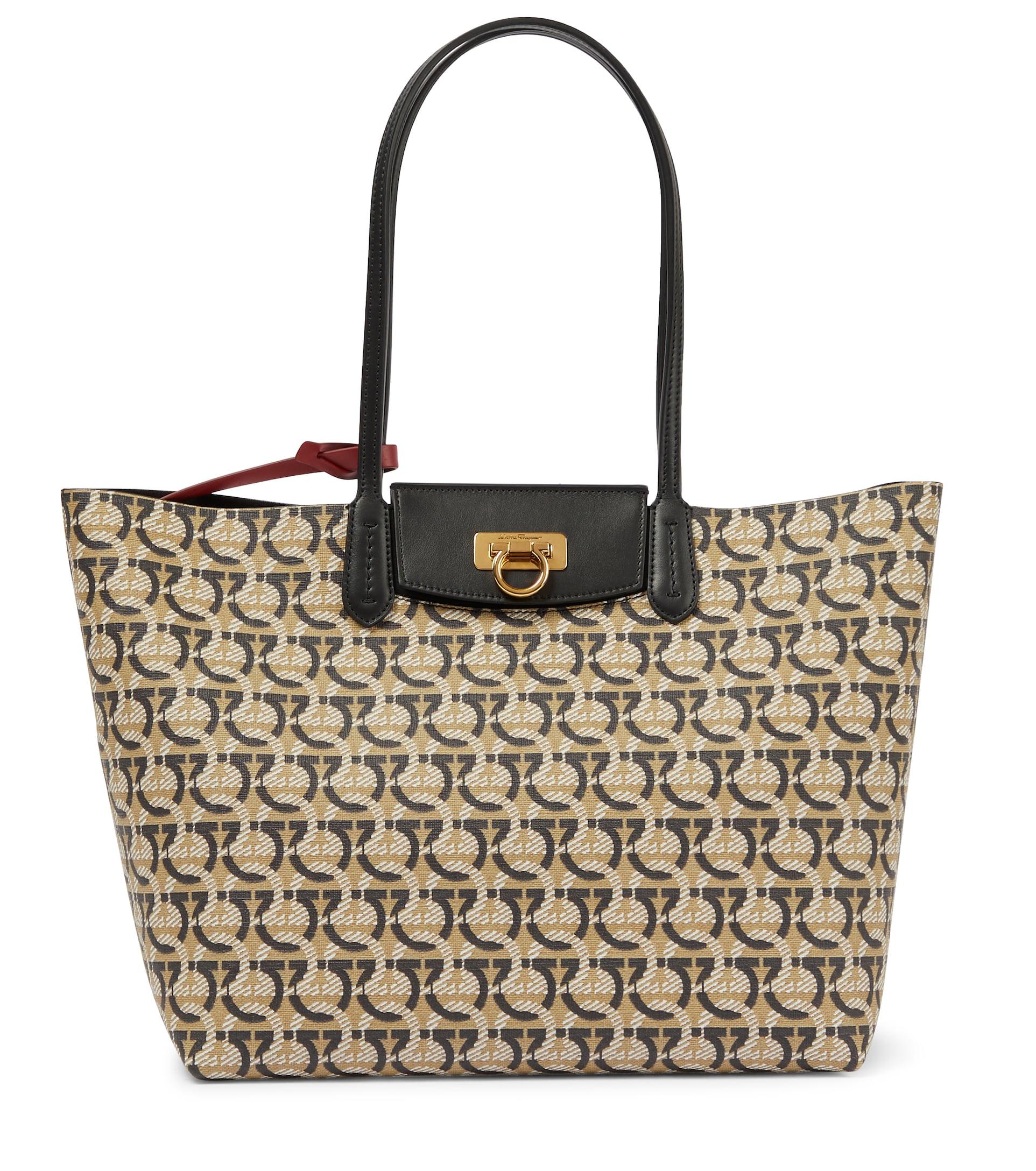 Ferragamo Gancini Coated Canvas Tote Bag | Lyst